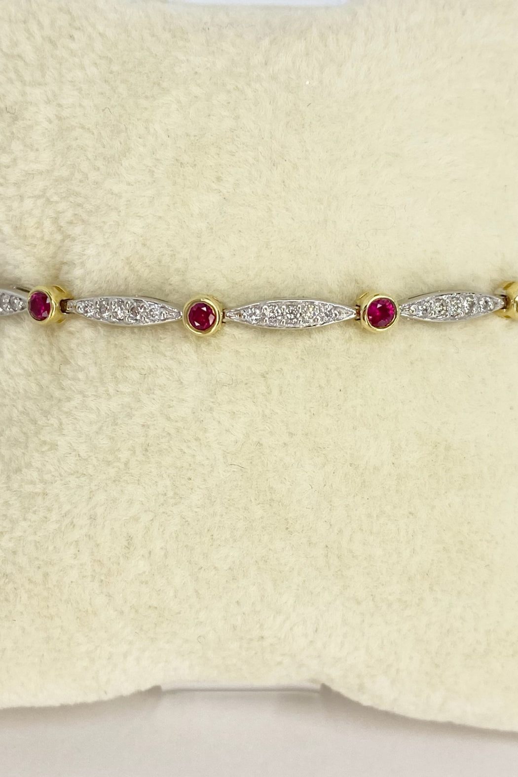14kt 2-Tone Ruby & Diamond Bracelet