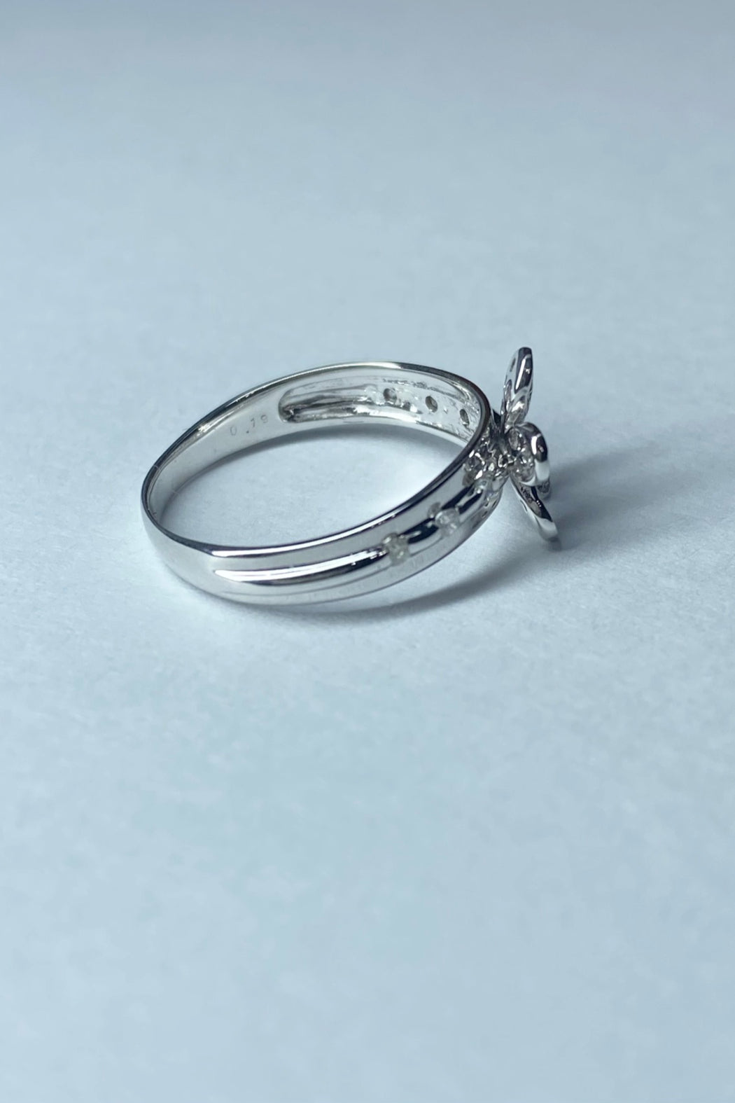 14kt W/Gold Blue & White Diamond Ring