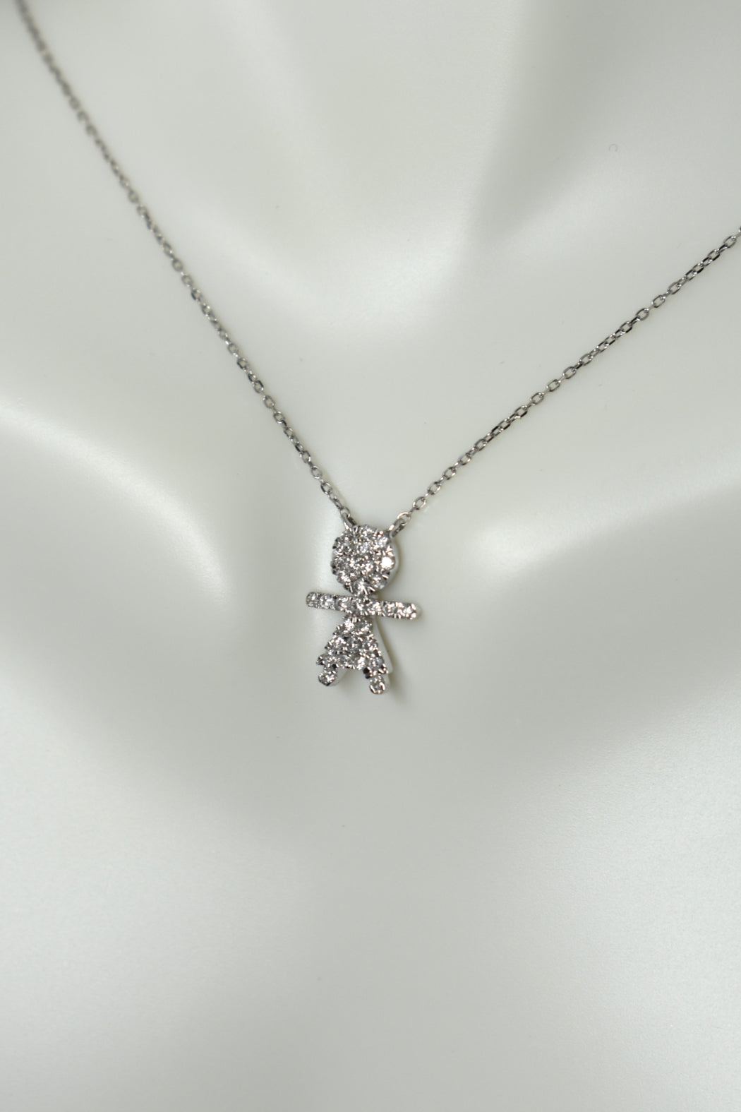 14kt W/Gold Diamond "Girl" Necklace
