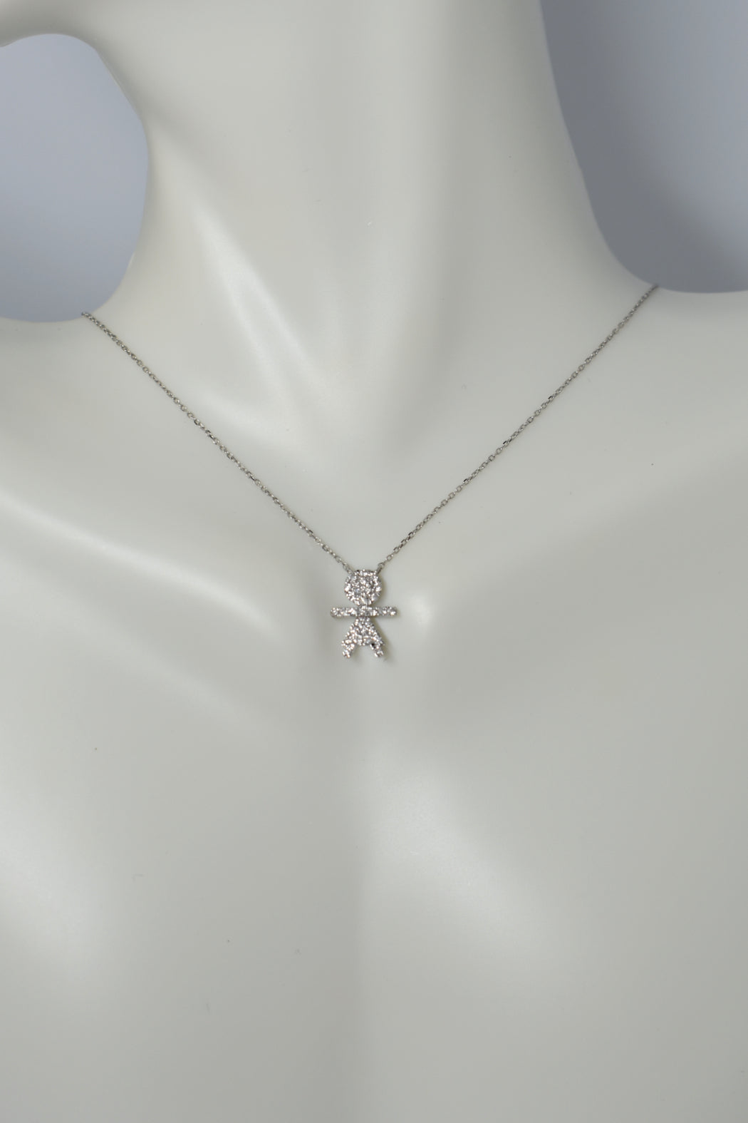 14kt W/Gold Diamond "Girl" Necklace