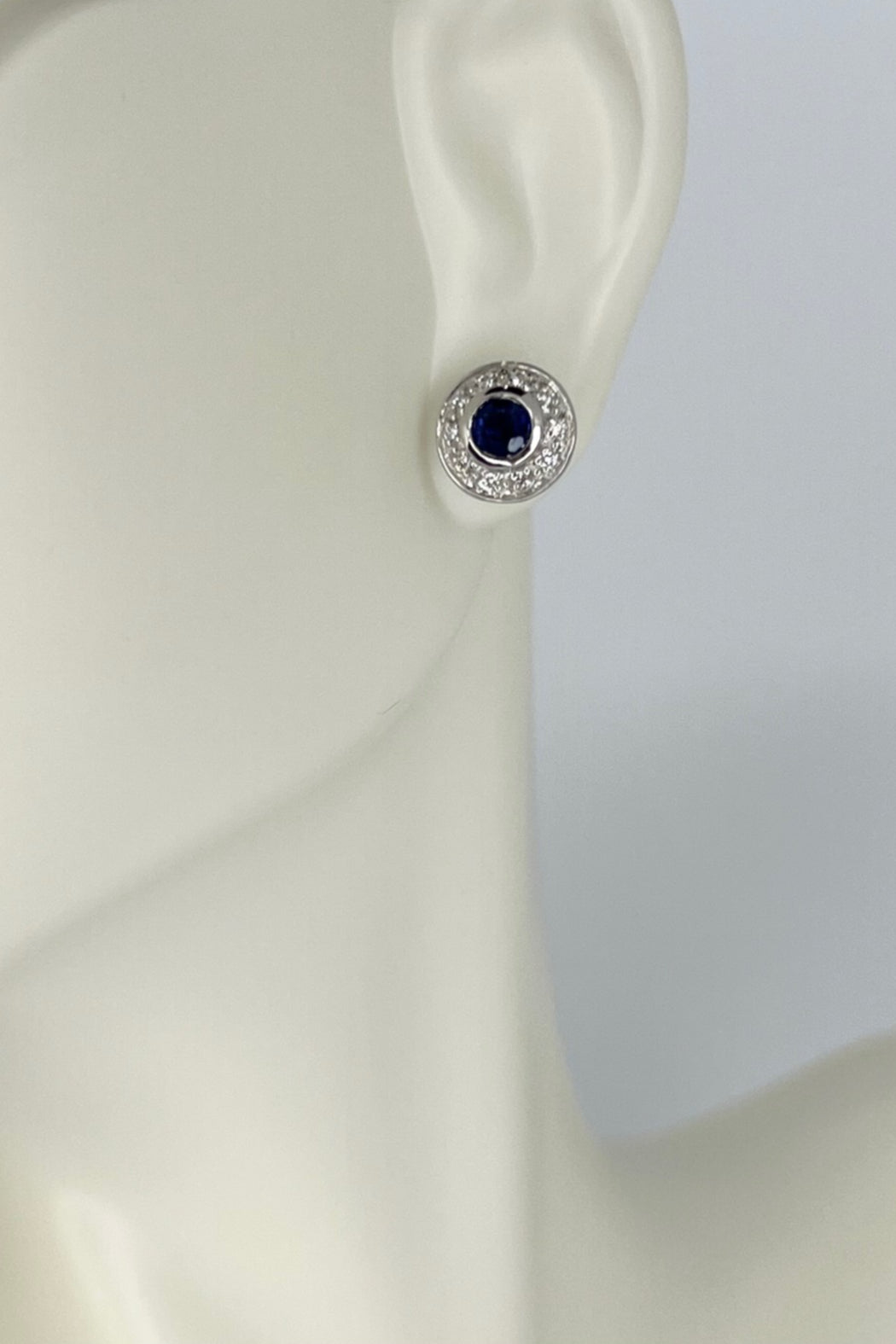 14kt W/Gold Sapphire & Diamond Earrings