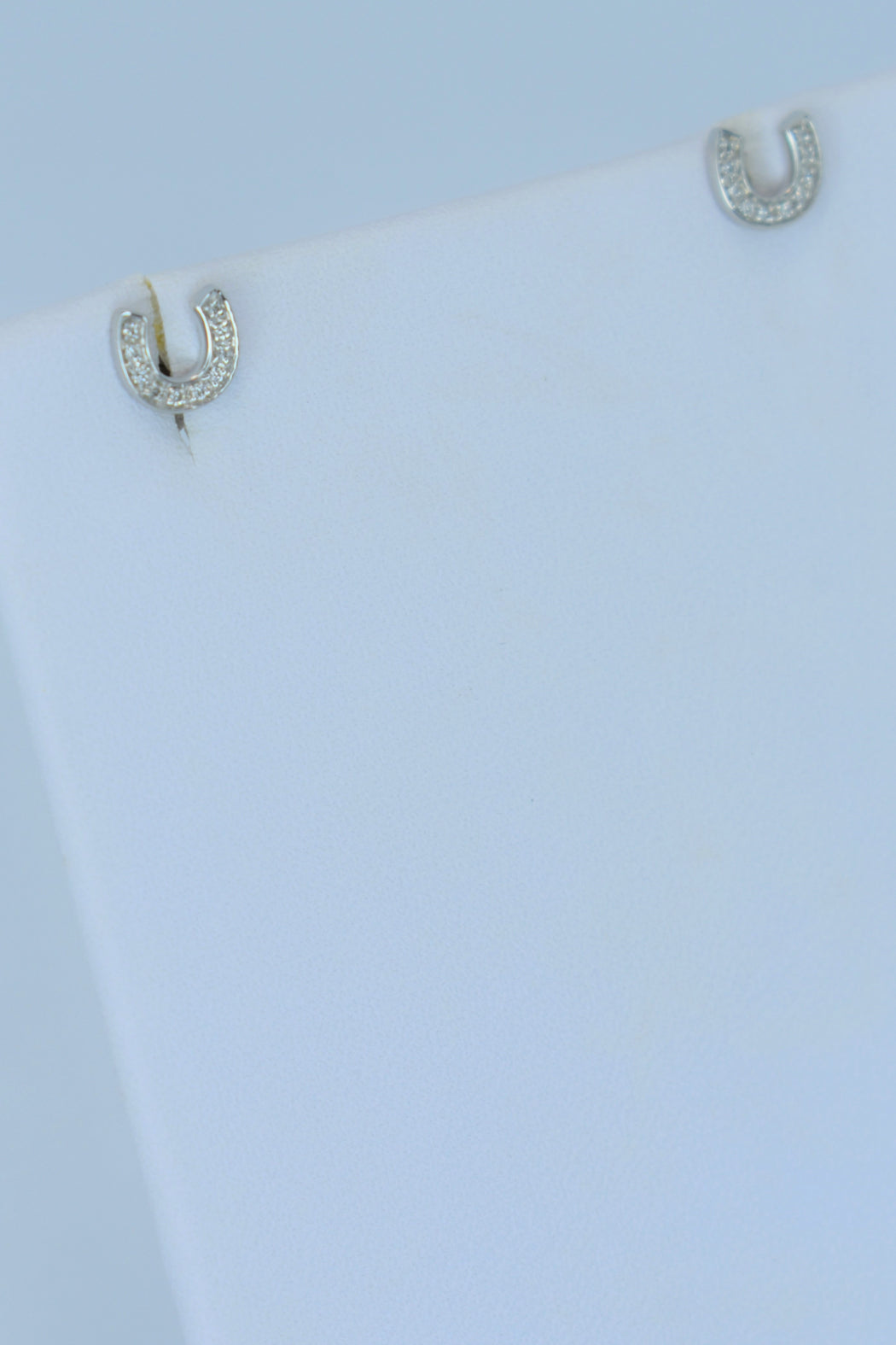 14kt White Gold Diamond Horseshoe Earrings