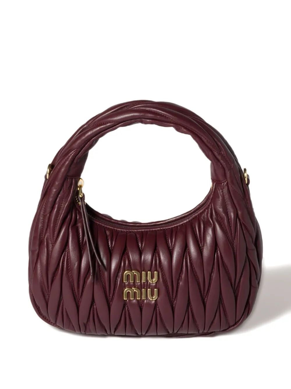 Miu Miu Women Wander Matelassé Nappa Leather Small Hobo Bag