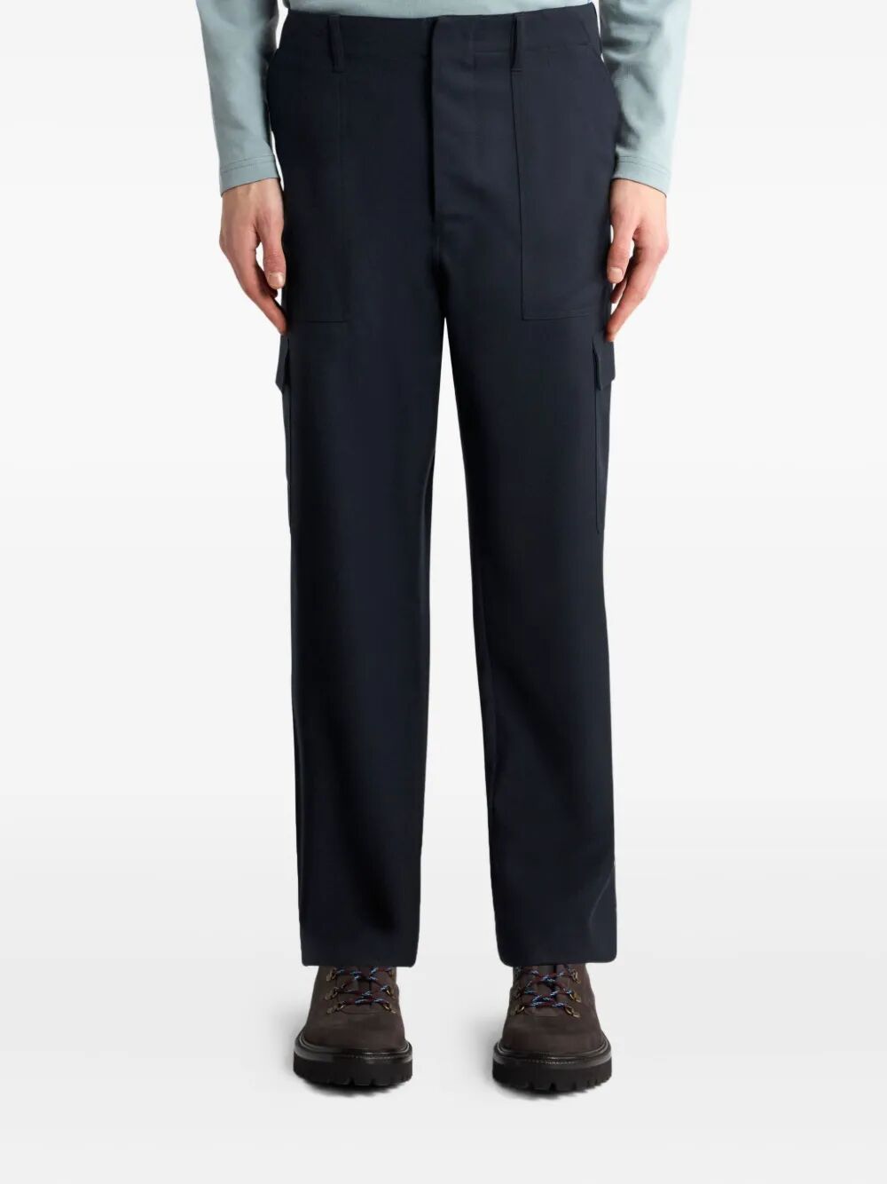 Etro Men Wool Flannel Cargo Trousers
