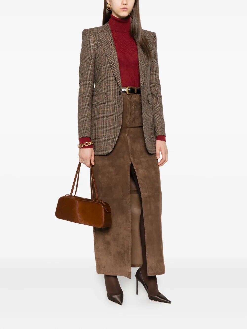 Saint Laurent Women Checked Single-Breasted Blazer