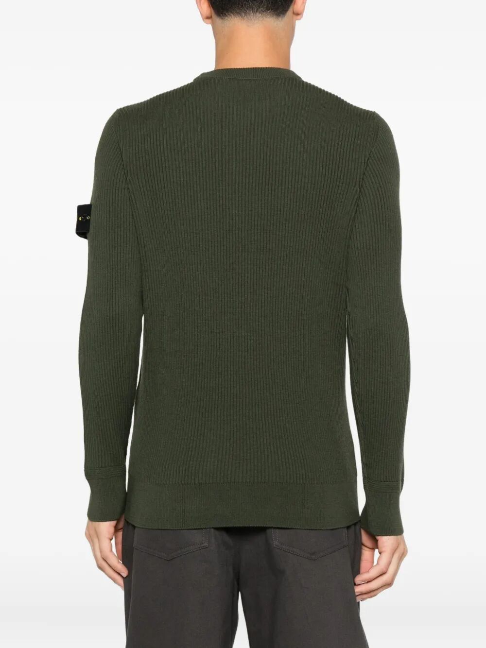Stone Island Men Knit Crewneck Sweater In Full Rib Rws Wool