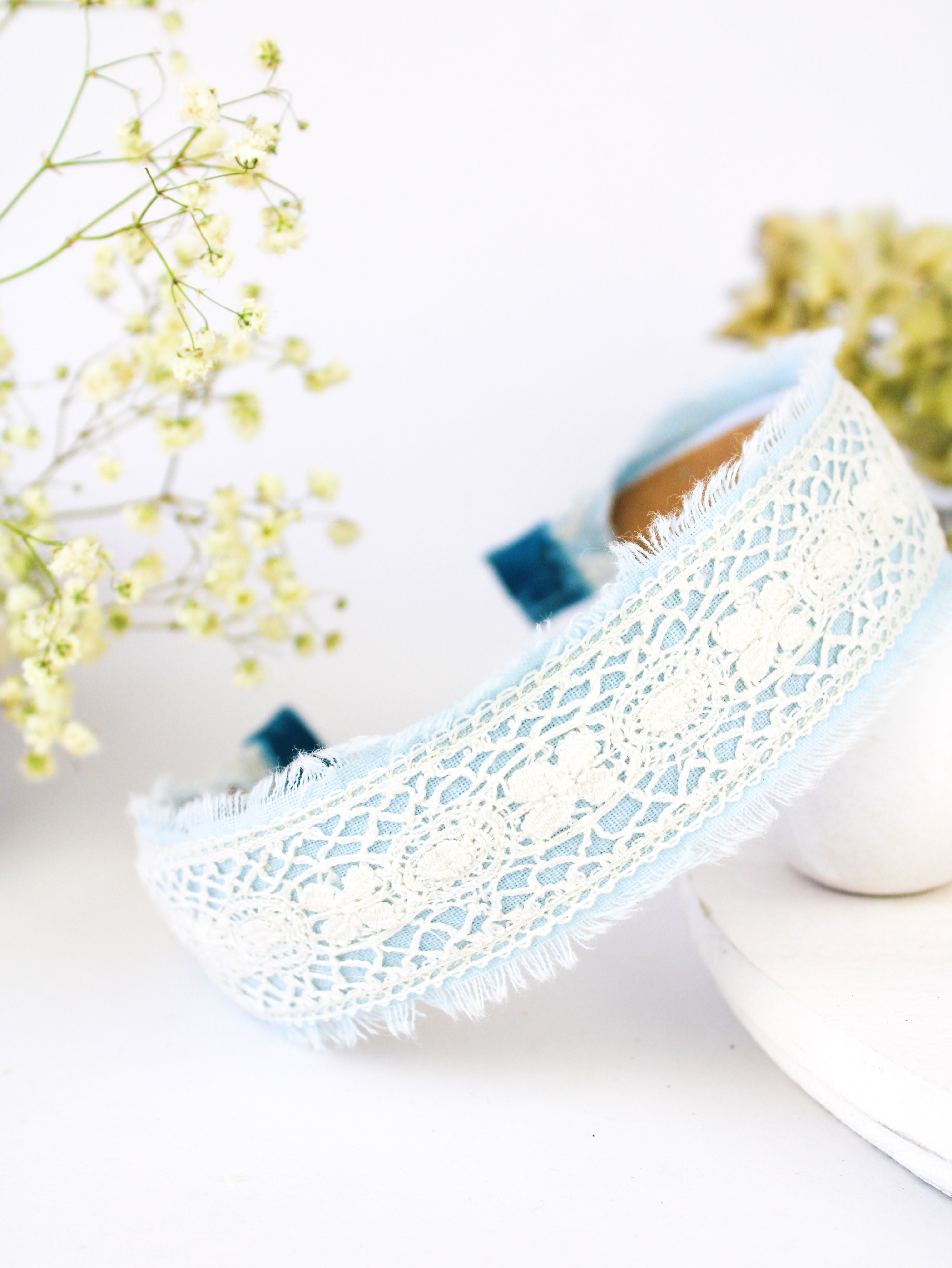Amelia Lace and Linen Headband