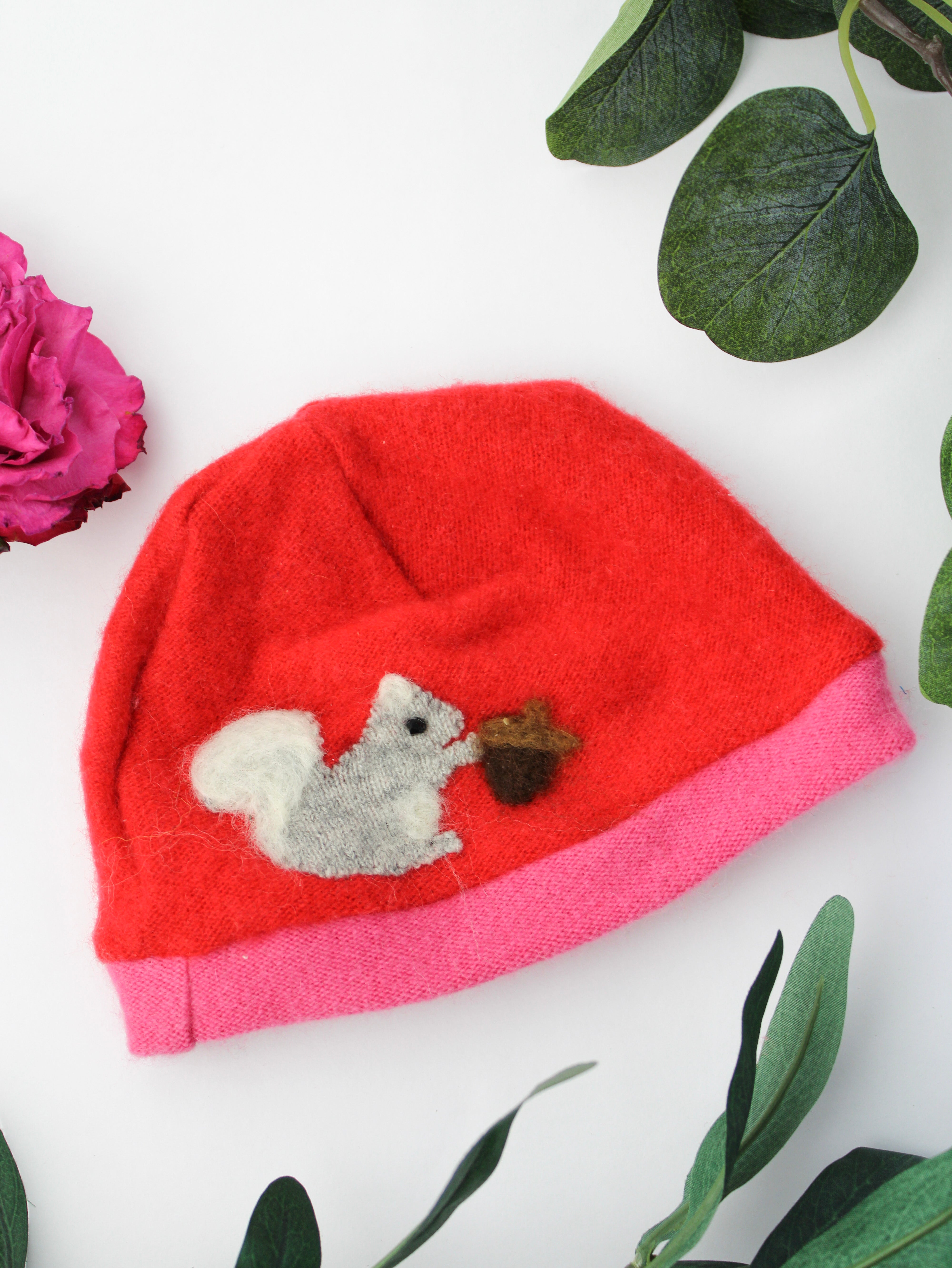 Squirrel Cashmere Hat - Newborn