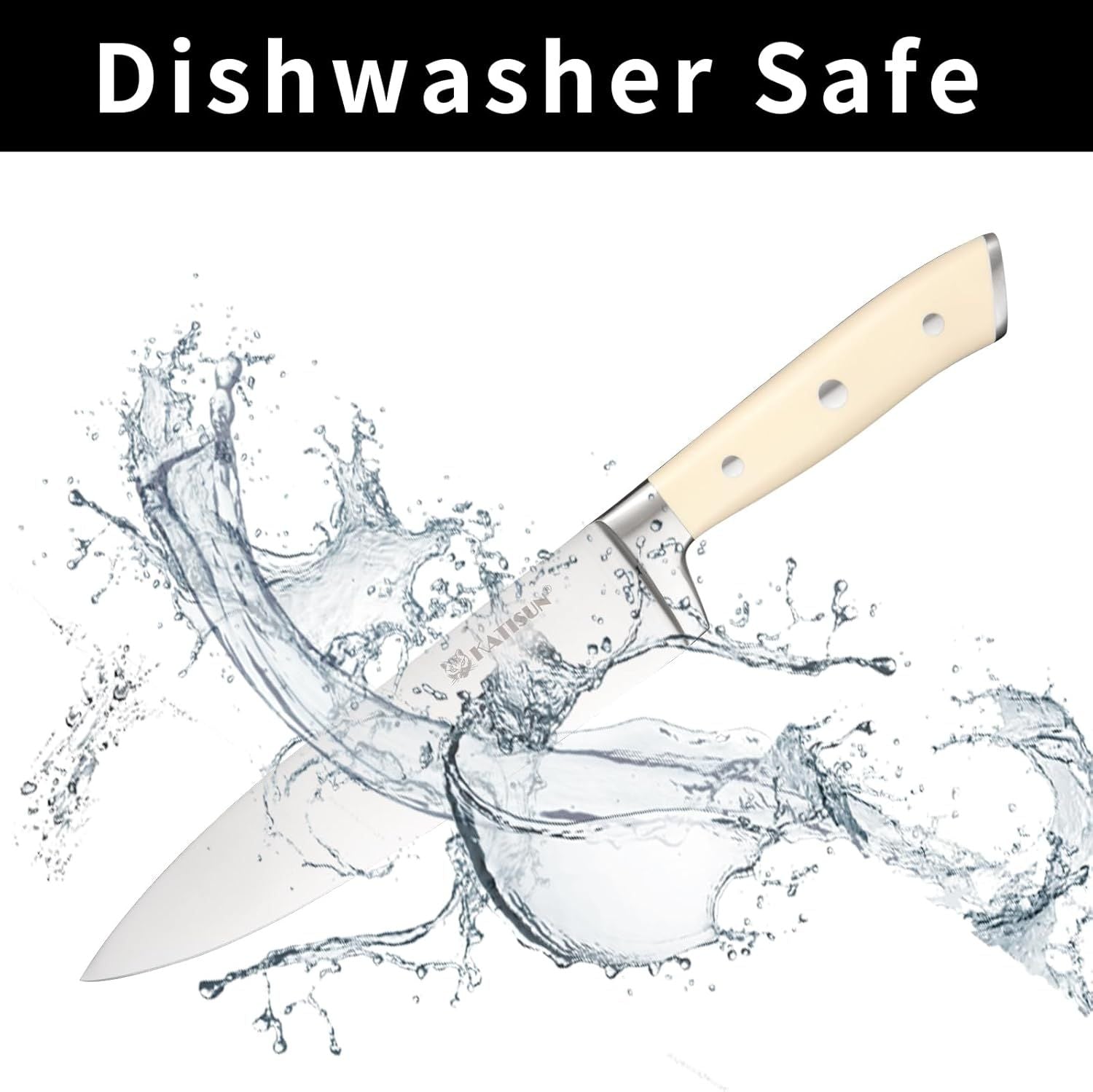 16 Piece German Stainless Steel Knife Set With Block, ABS Ergonomic Handle Chef Knives, Sharpener and Shears for Chopping, Slicing and Cutting