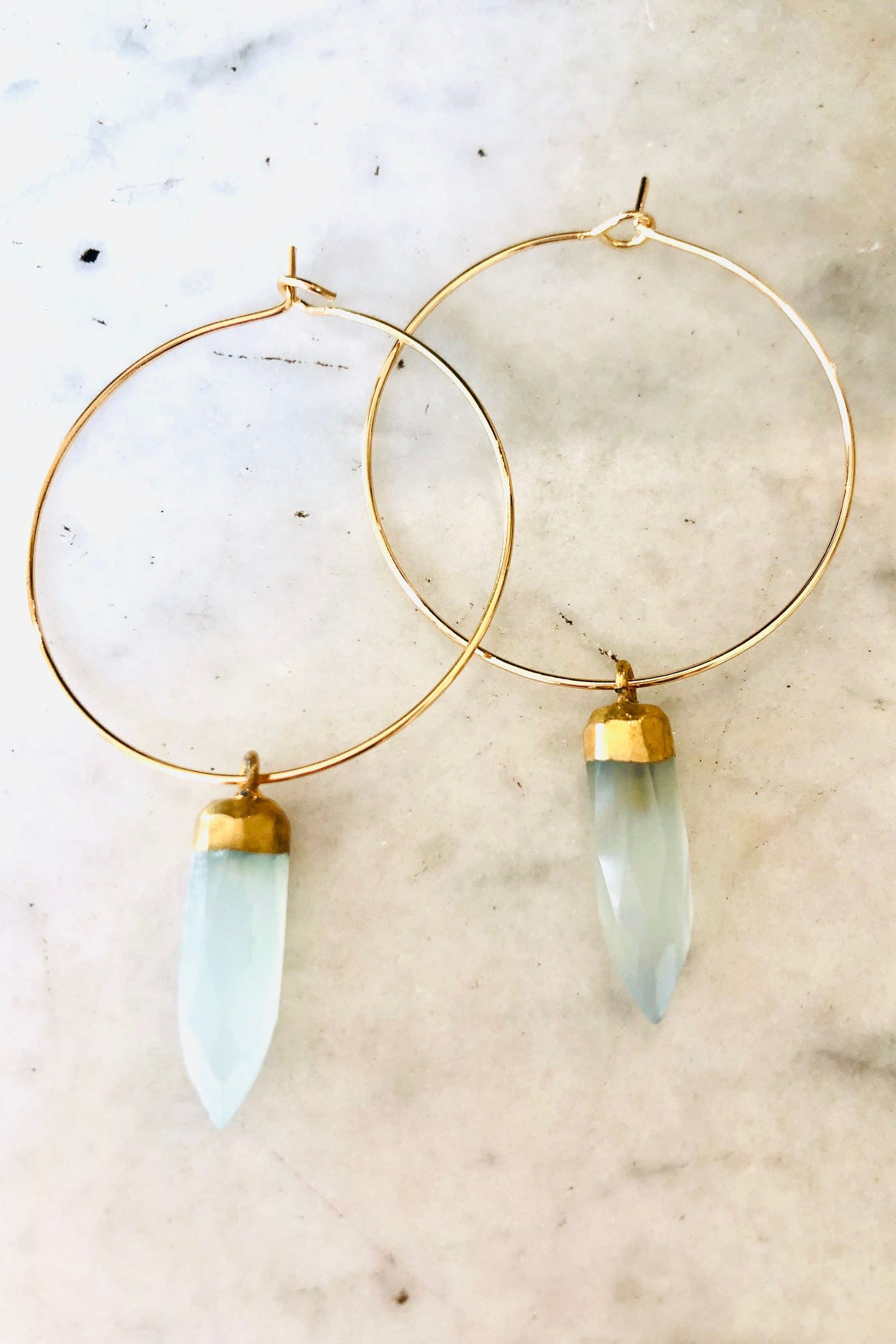 1" Mini Hoops ~ Gemstone Spike