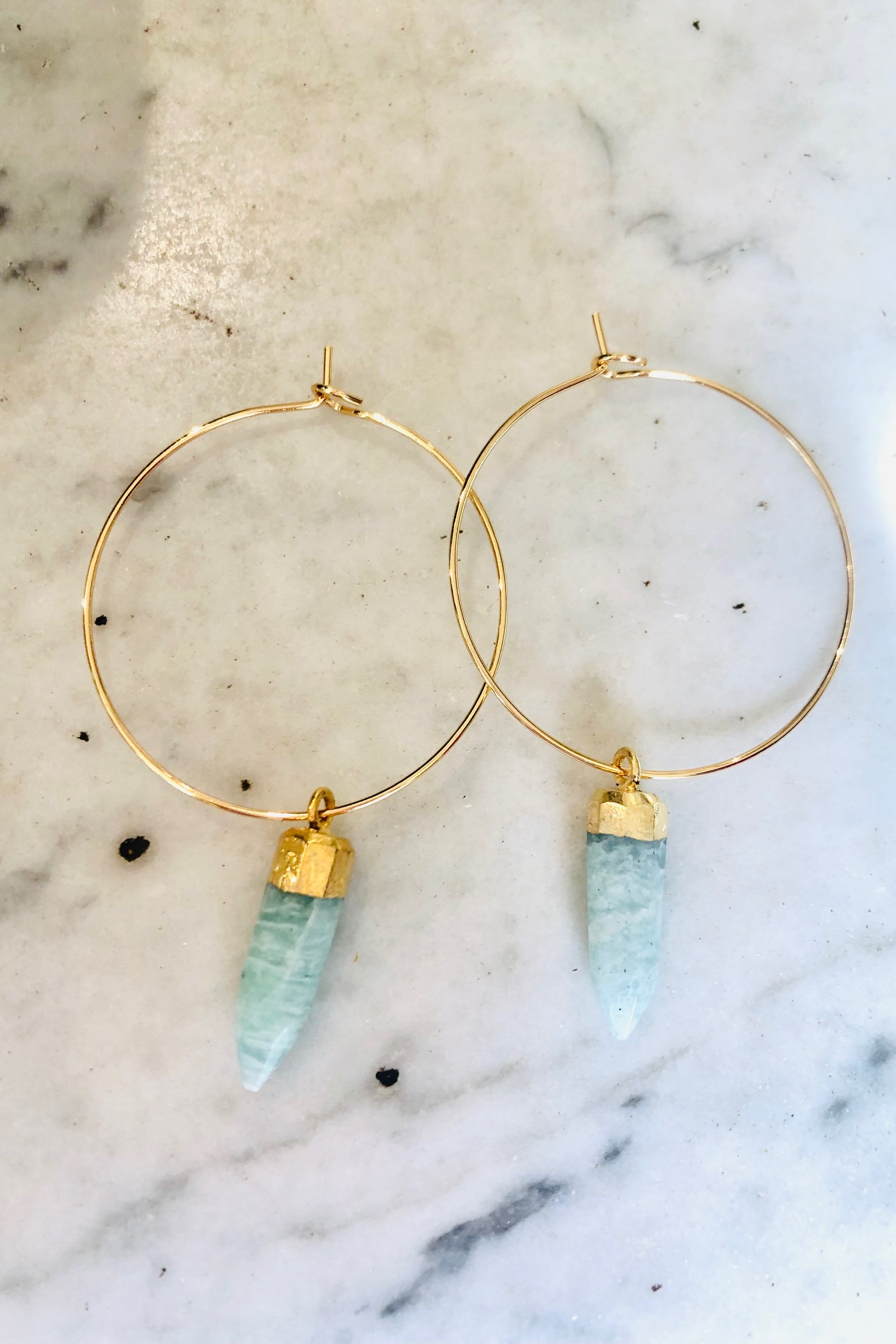 1" Mini Hoops ~ Gemstone Spike