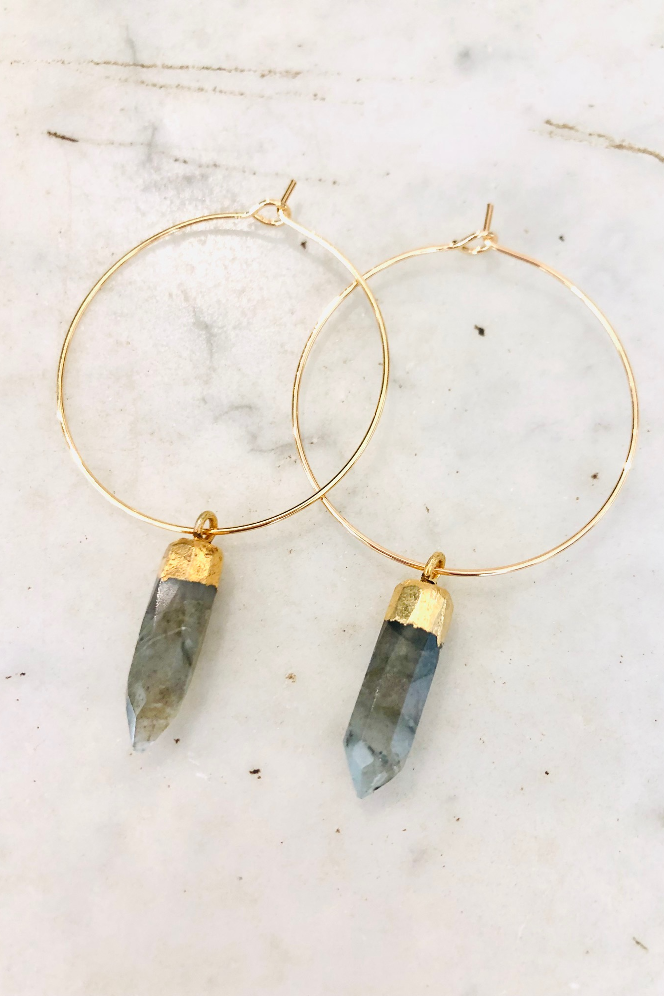 1" Mini Hoops ~ Gemstone Spike