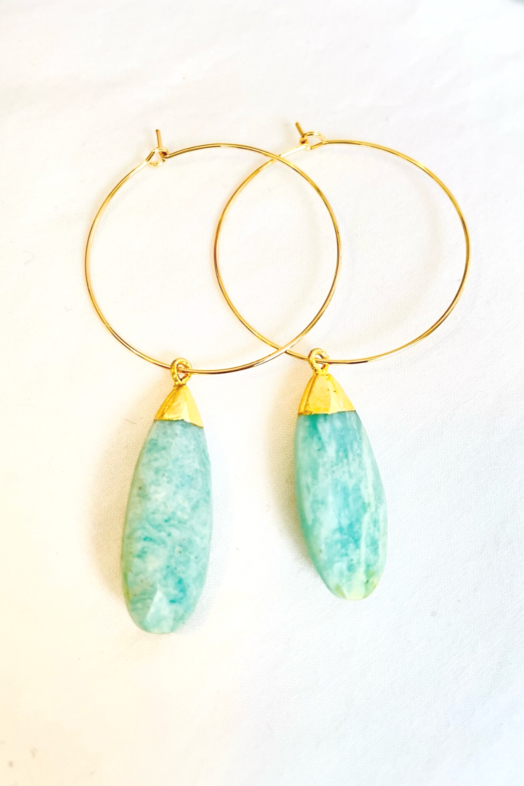 1" Mini Hoop w/ Large 24K Electroplated Gem