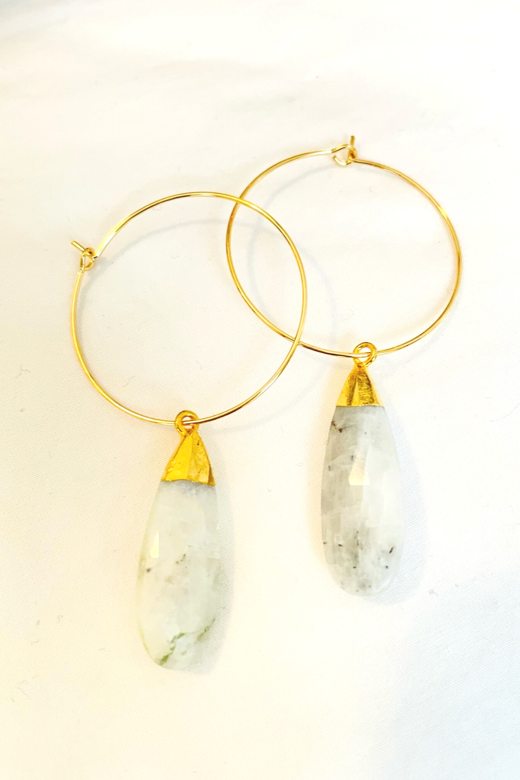 1" Mini Hoop w/ Large 24K Electroplated Gem