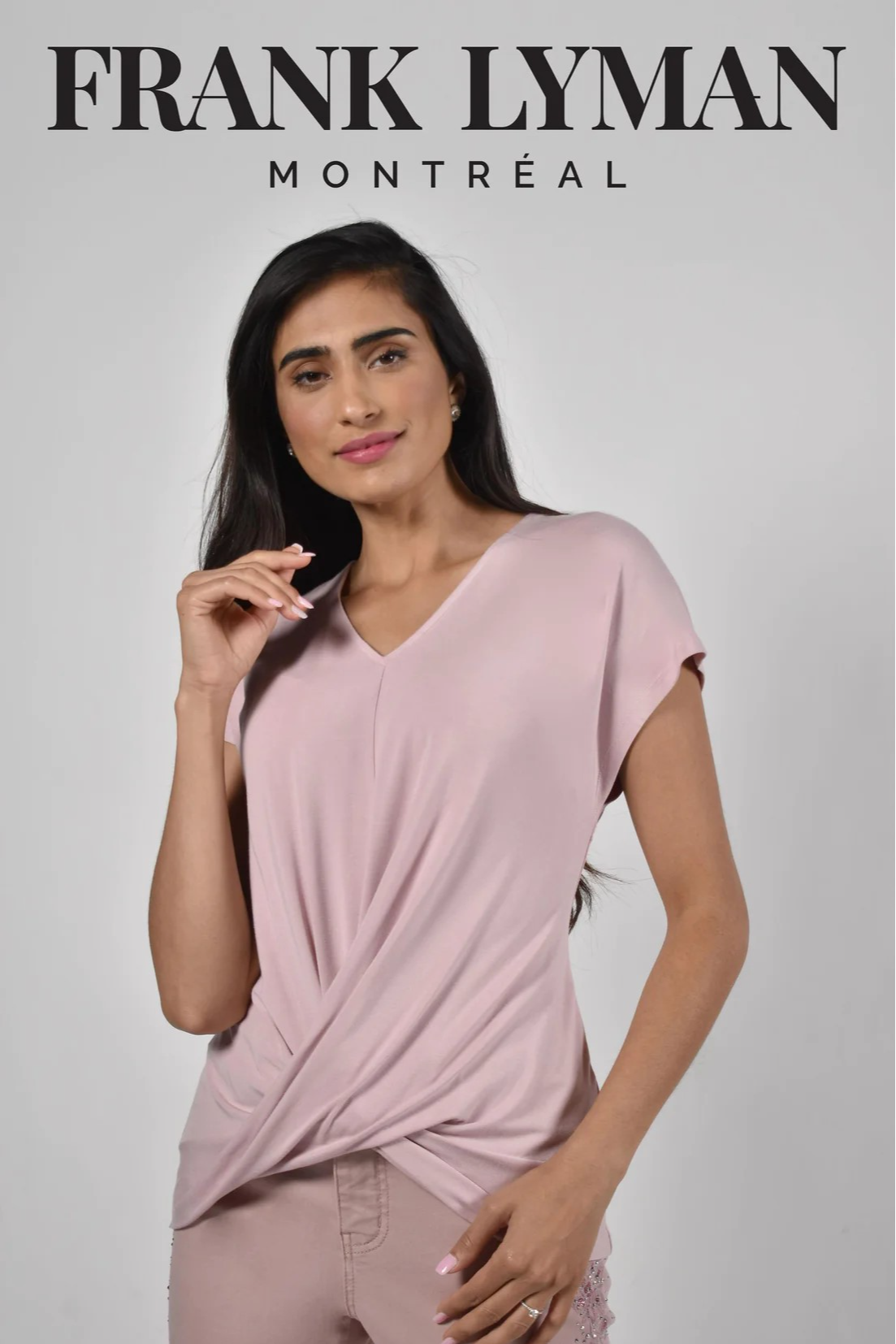 Short sleeve knit top with unique criss-cross detail