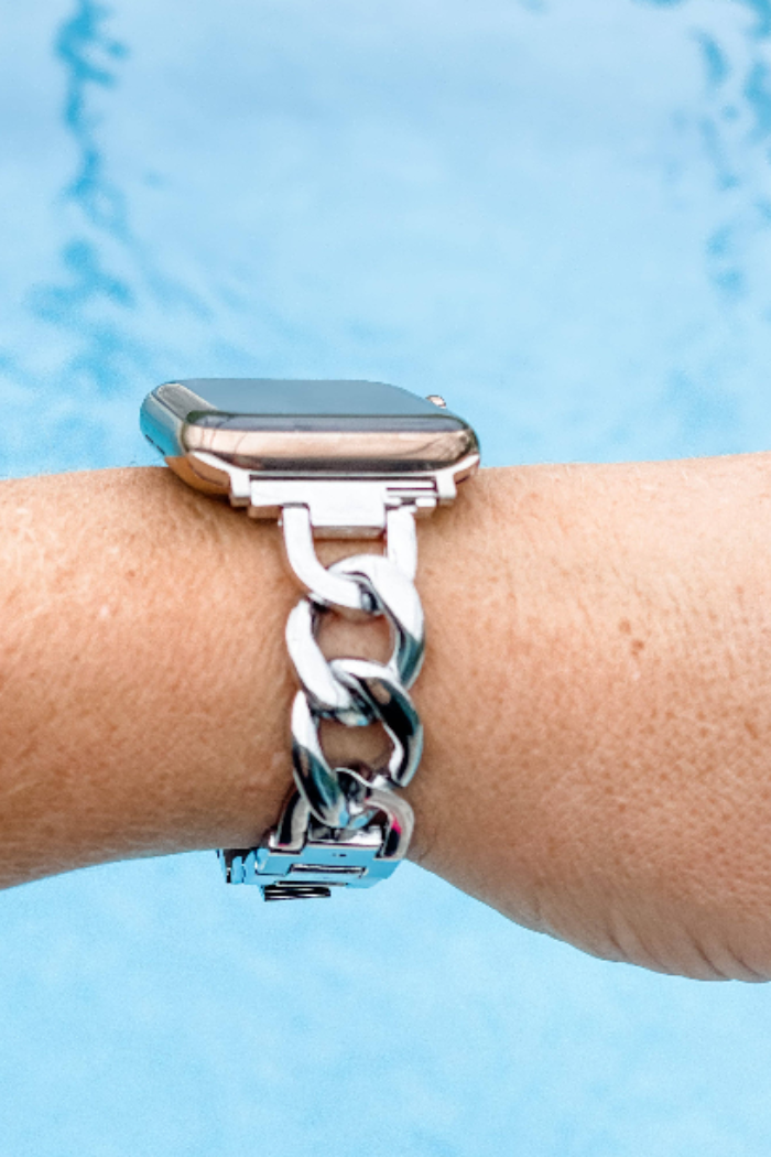 "Stunning Stella" Silver Stainless Apple Watch Band
