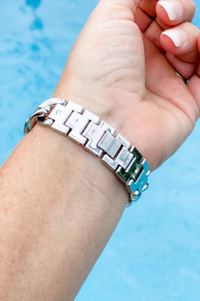 "Stunning Stella" Silver Stainless Apple Watch Band