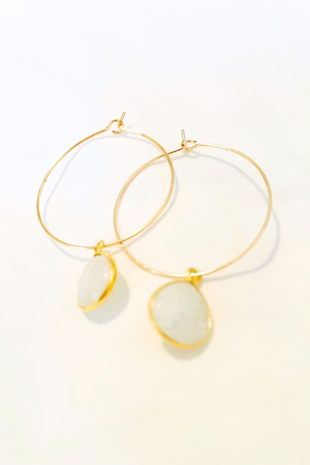 1" Mini Hoops ~ Gem Teardrop-10MM