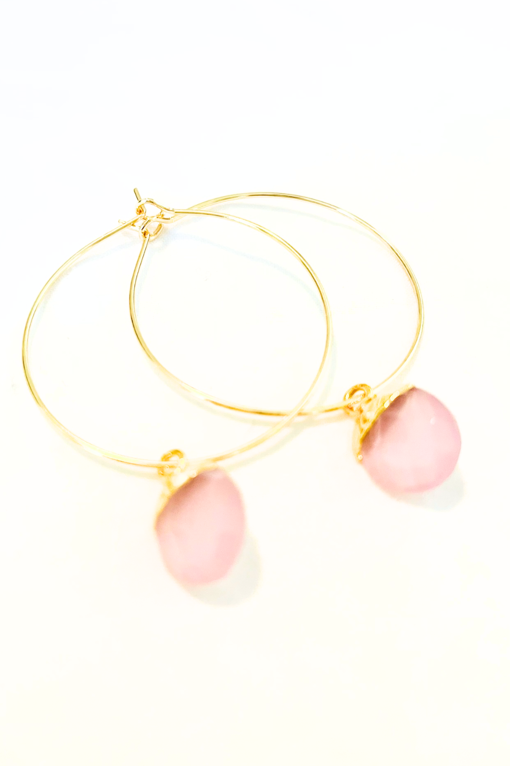 1" - Med Electroplated Gem Drop Hoops