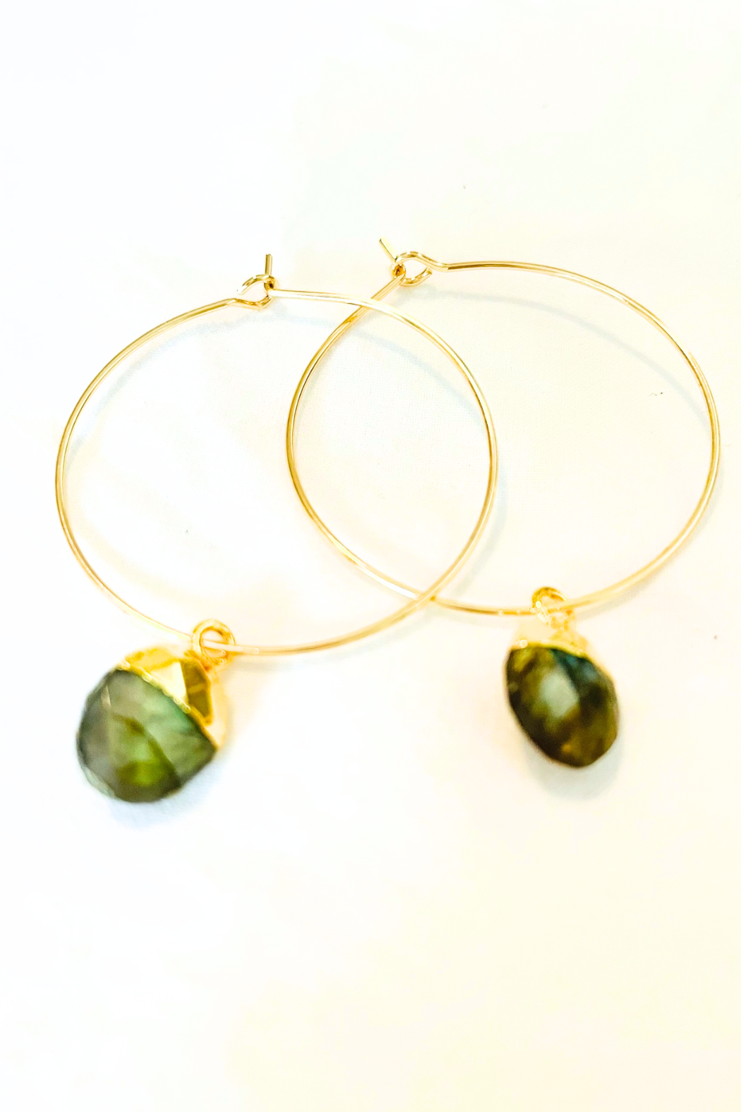 1" - Med Electroplated Gem Drop Hoops