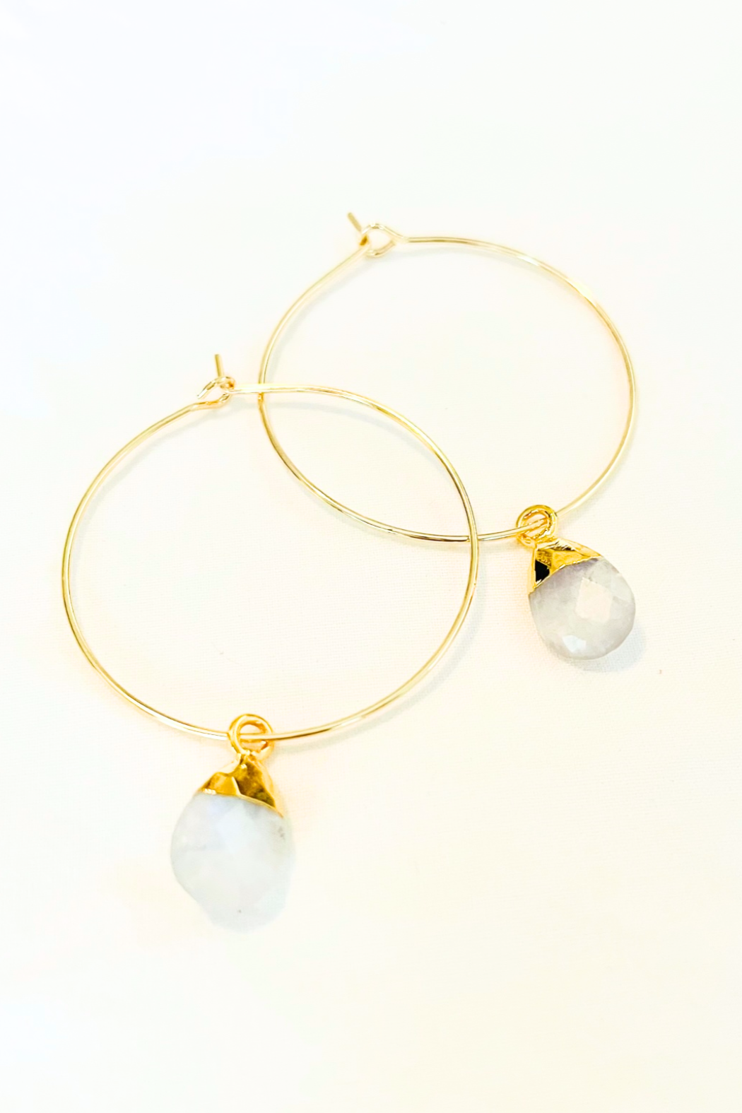 1" - Med Electroplated Gem Drop Hoops