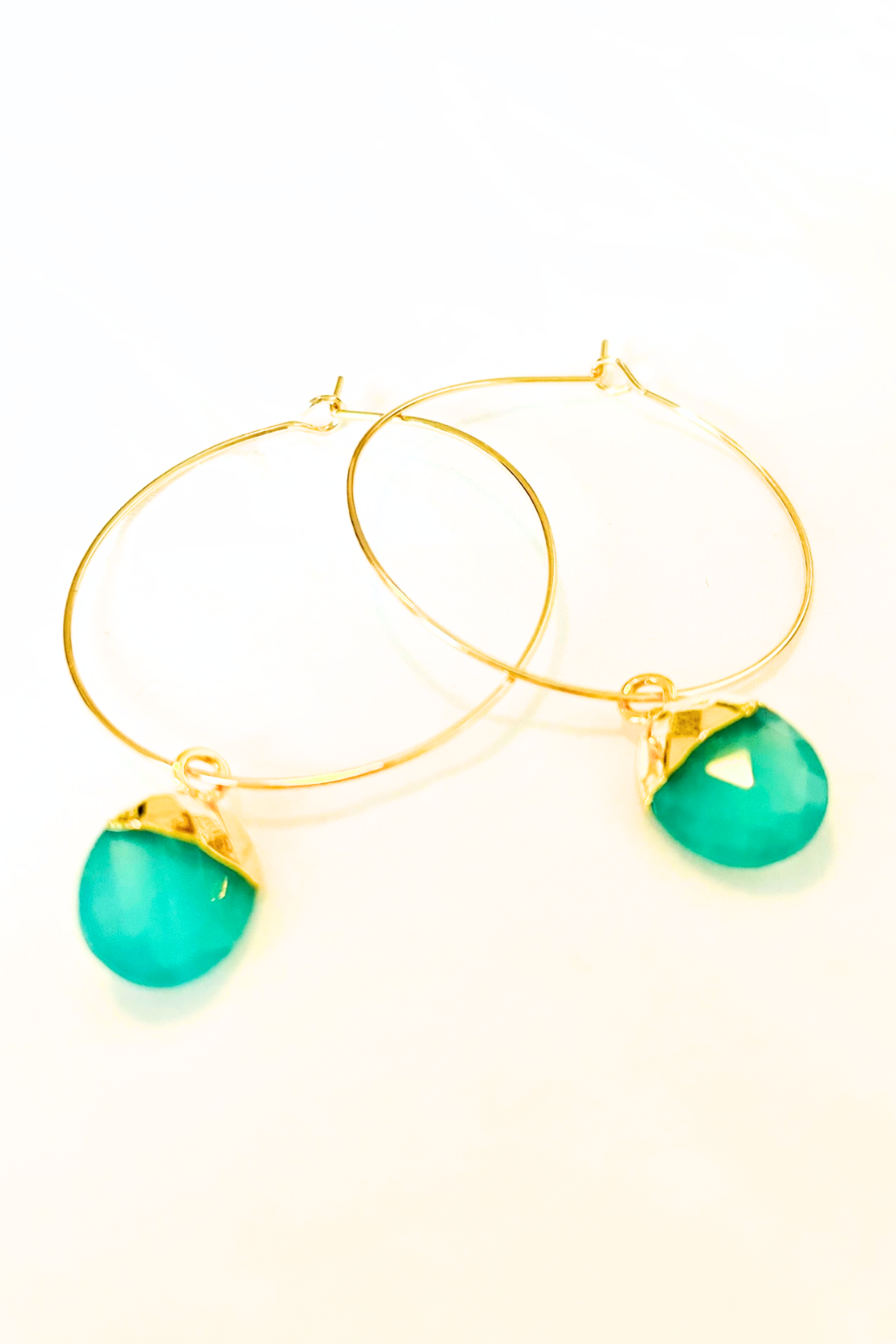 1" - Med Electroplated Gem Drop Hoops