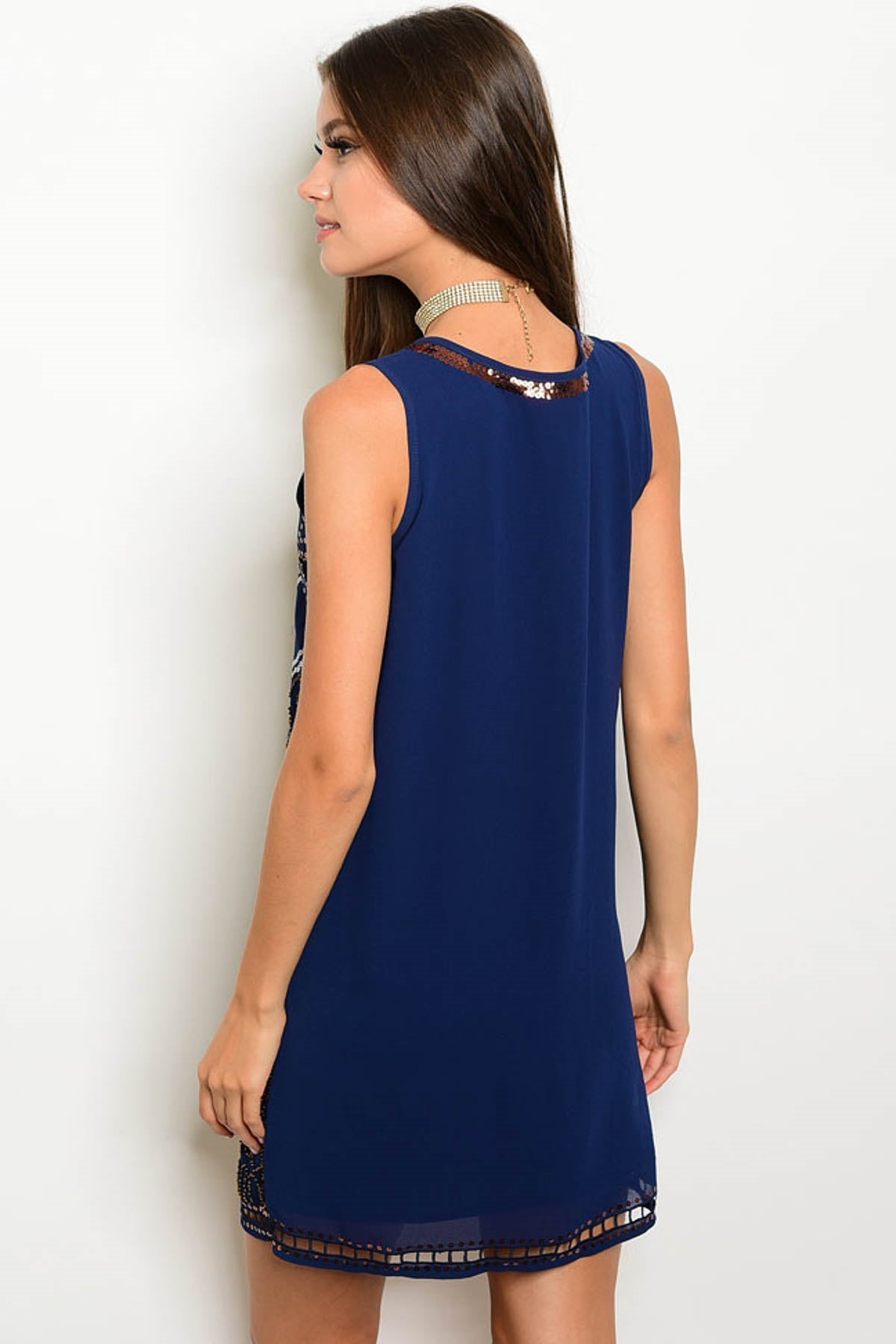 Sequins Beaded Shift Dress