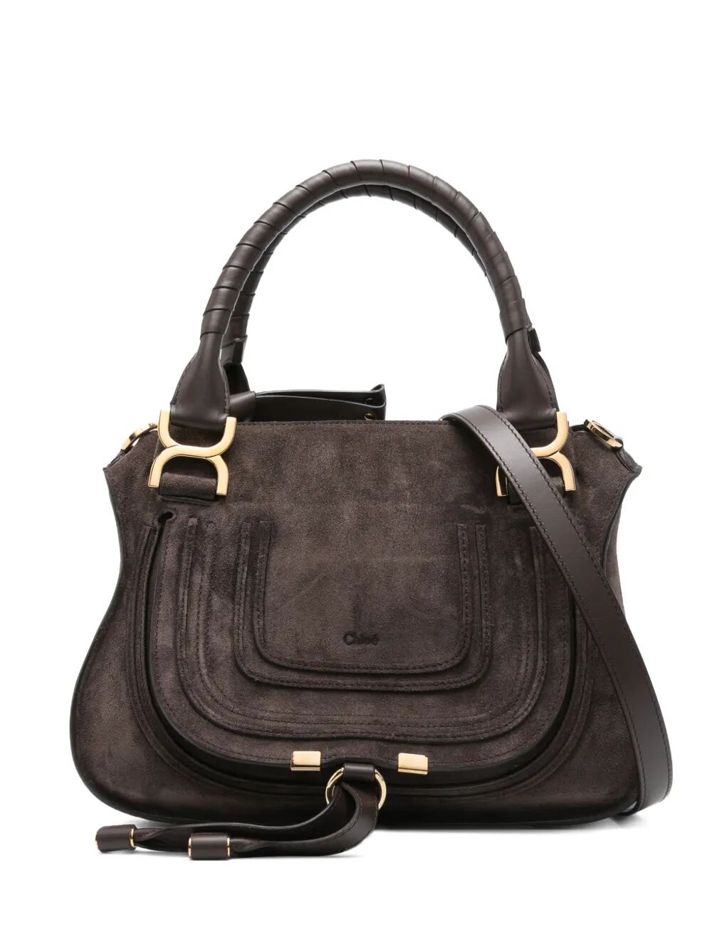 Chloe Women Small Marcie Bag In Suede Leather