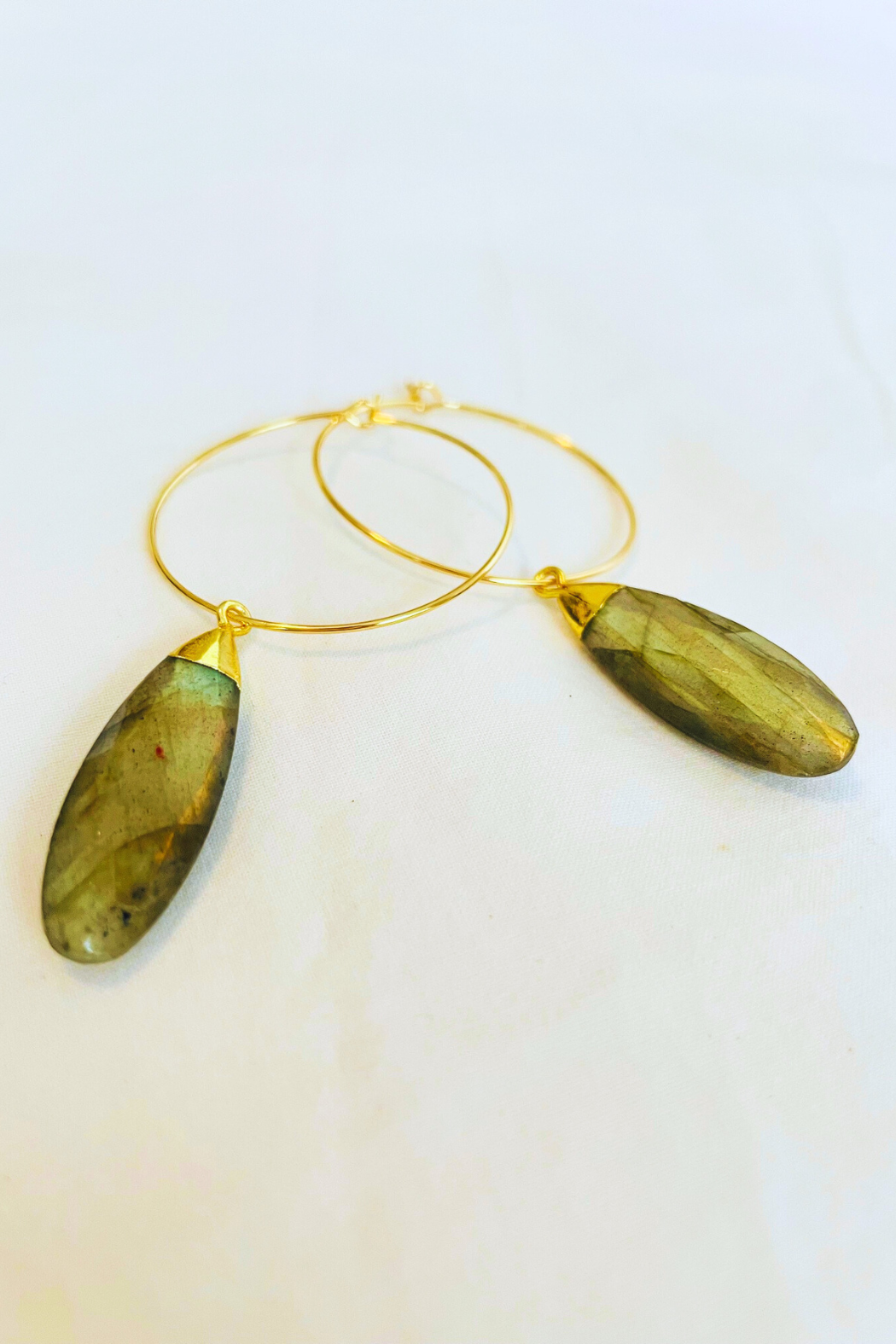 1" Mini Hoop w/ Large 24K Electroplated Gem