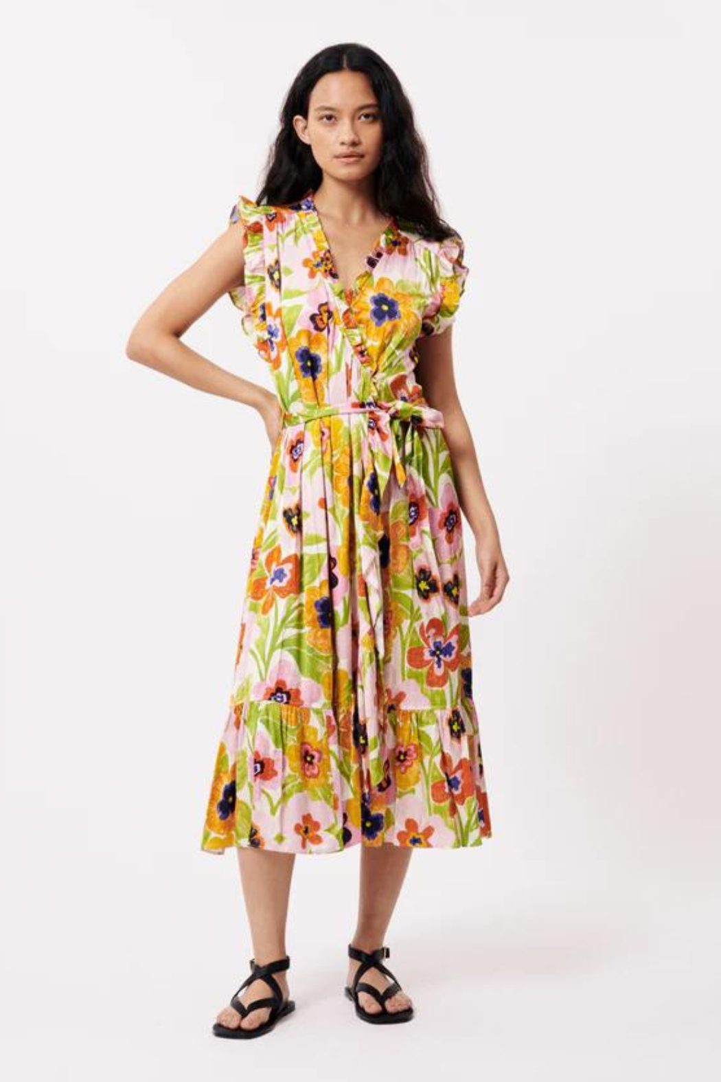 "Summer" S/L Wrap Front Dress