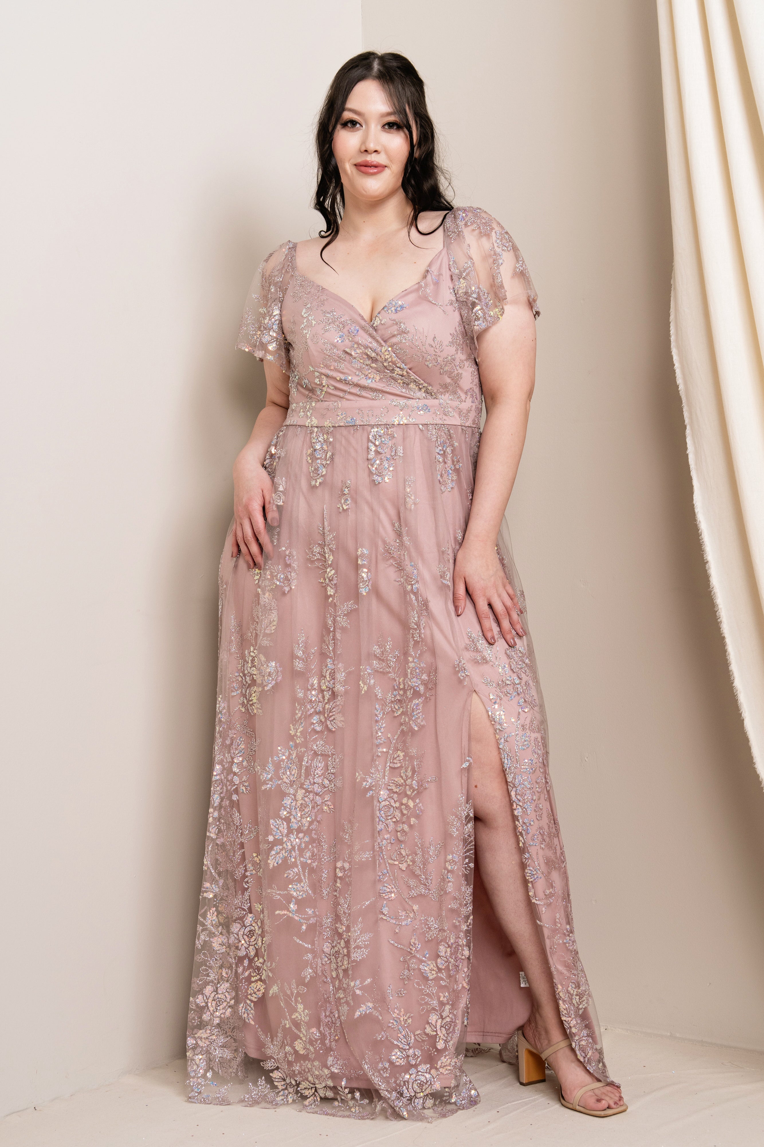 Short Sleeve Glitter Dress