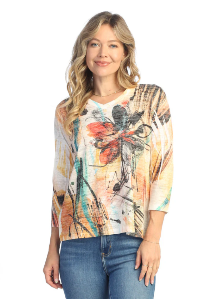 "Sola" Burnout Hi-Low Top