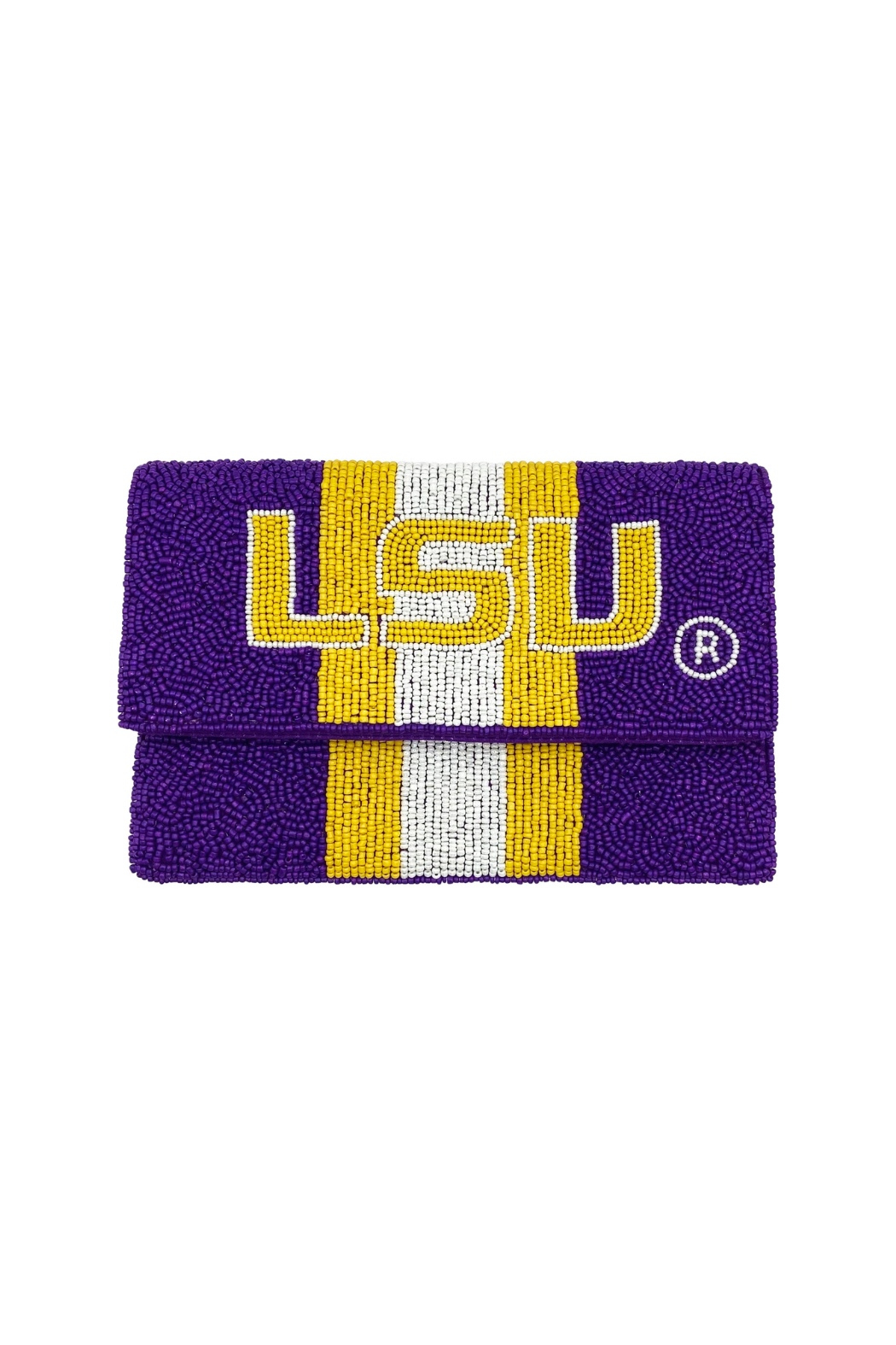 "LSU" Beaded Mini Clutch Bag
