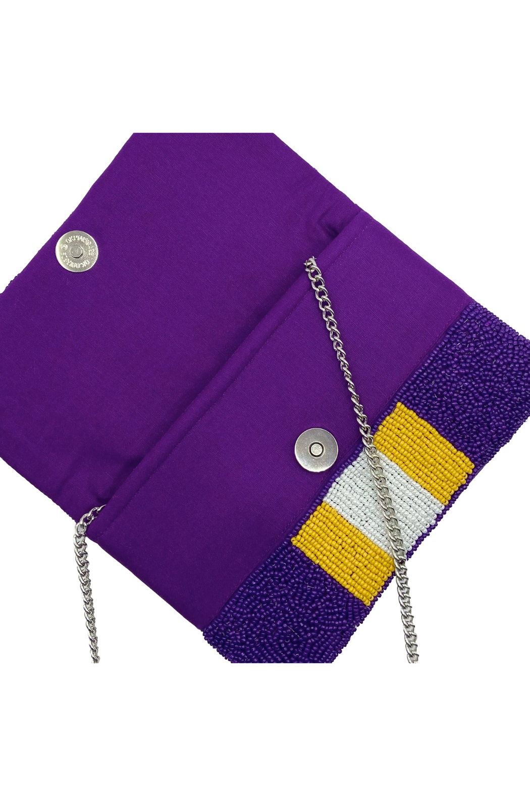 "LSU" Beaded Mini Clutch Bag