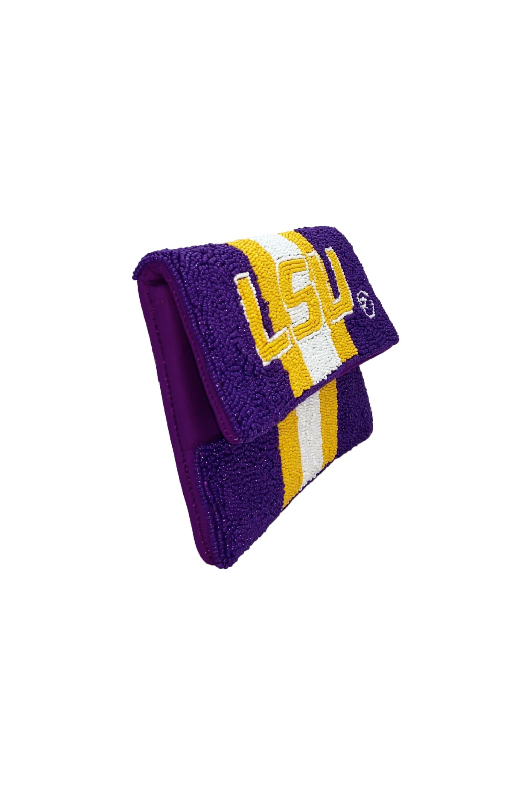 "LSU" Beaded Mini Clutch Bag