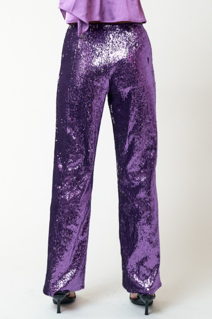 Sequin Straight Leg Pant