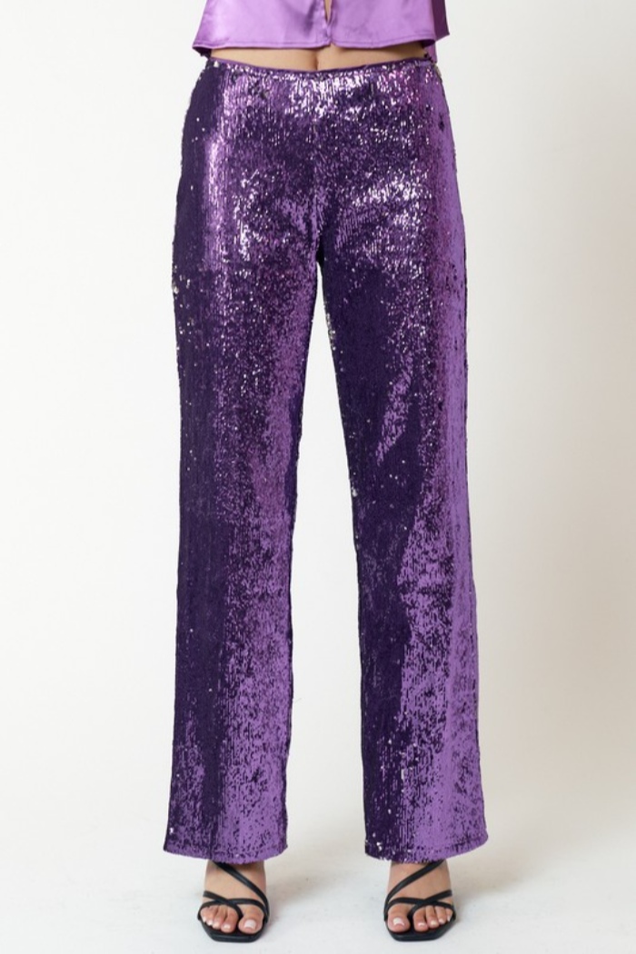 Sequin Straight Leg Pant