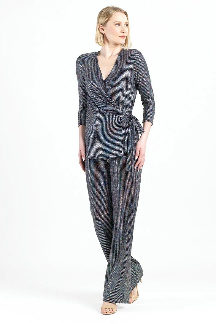 Shimmer Stripe V-neck Tunic