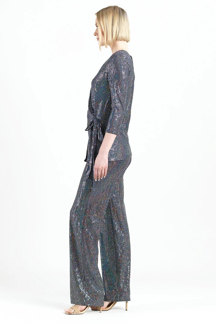 Shimmer Stripe V-neck Tunic