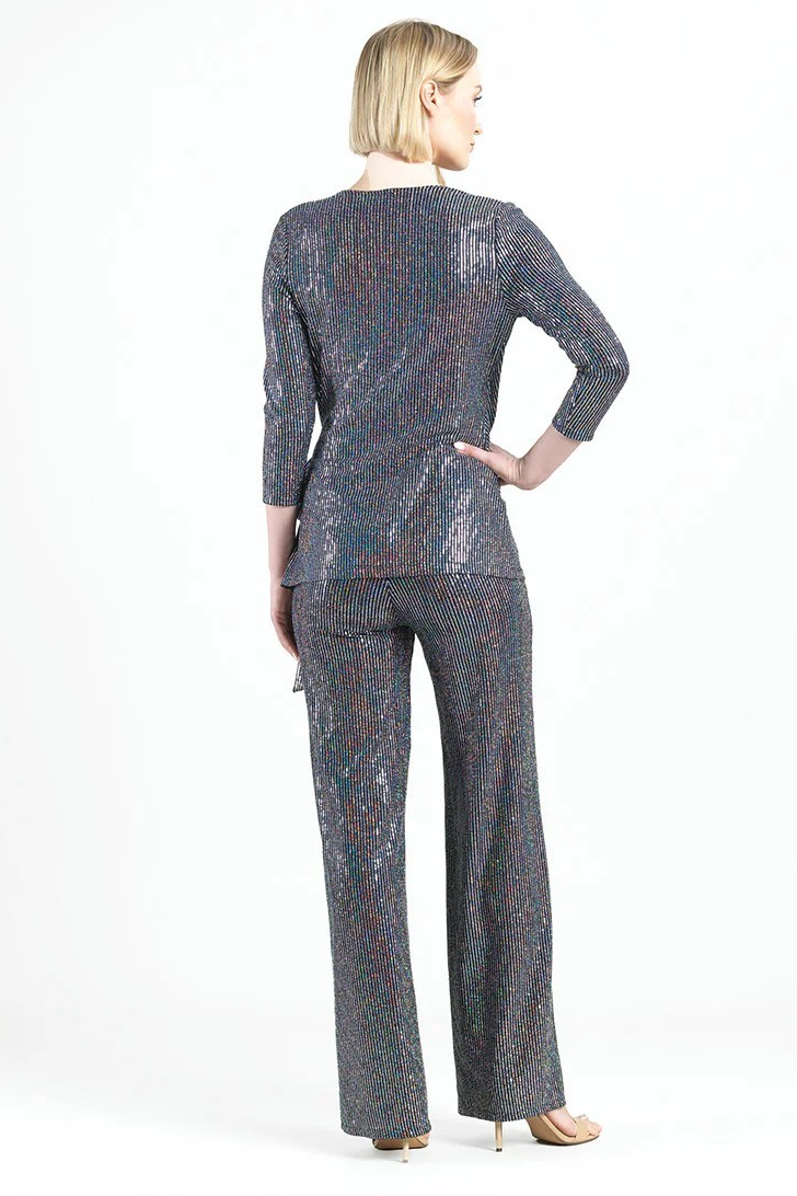 Shimmer Stripe V-neck Tunic