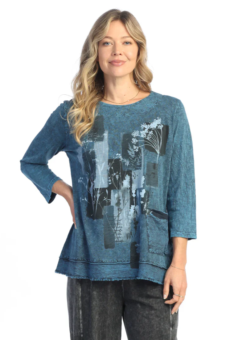 "Mariposa" Mineral Washed Double Gauze Boxy Top