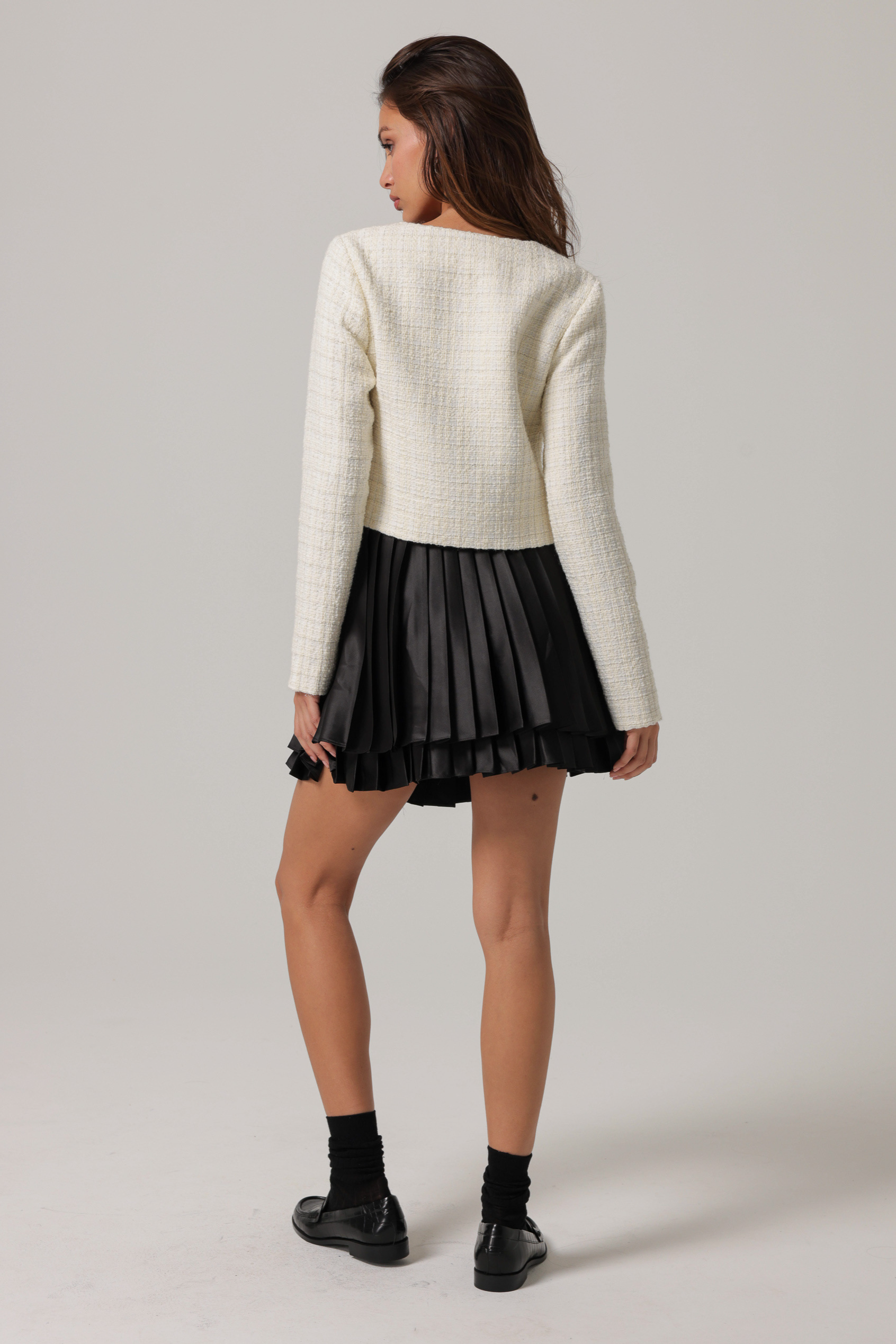 "Kinzie" L/S Tweed Bow Top