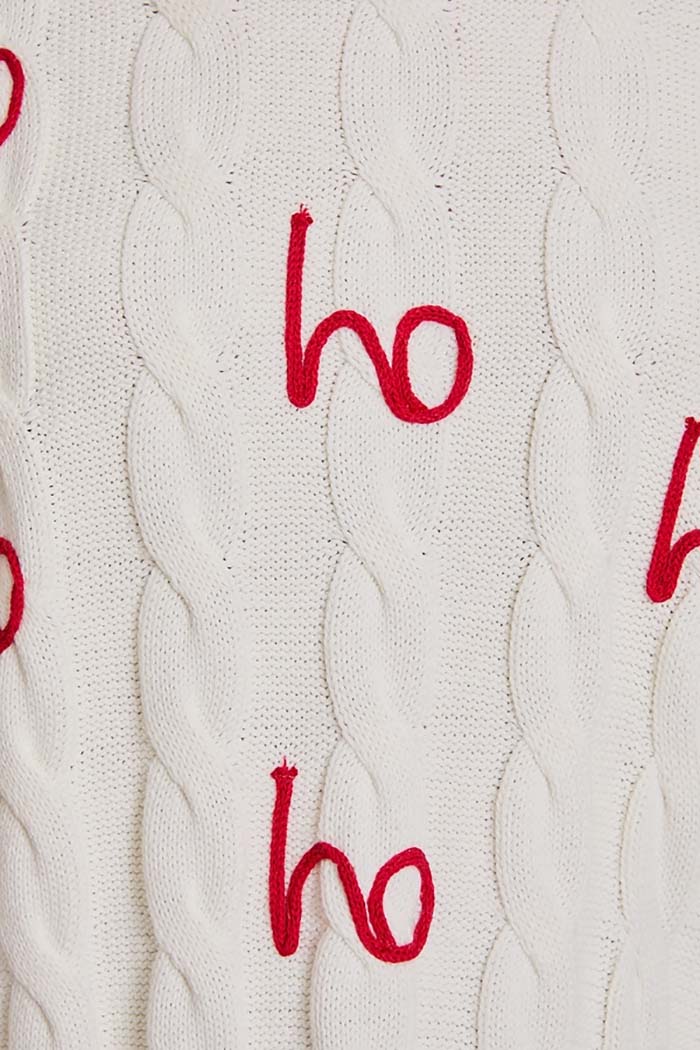 "Ho Ho Ho" Pullover Cable Sweaters
