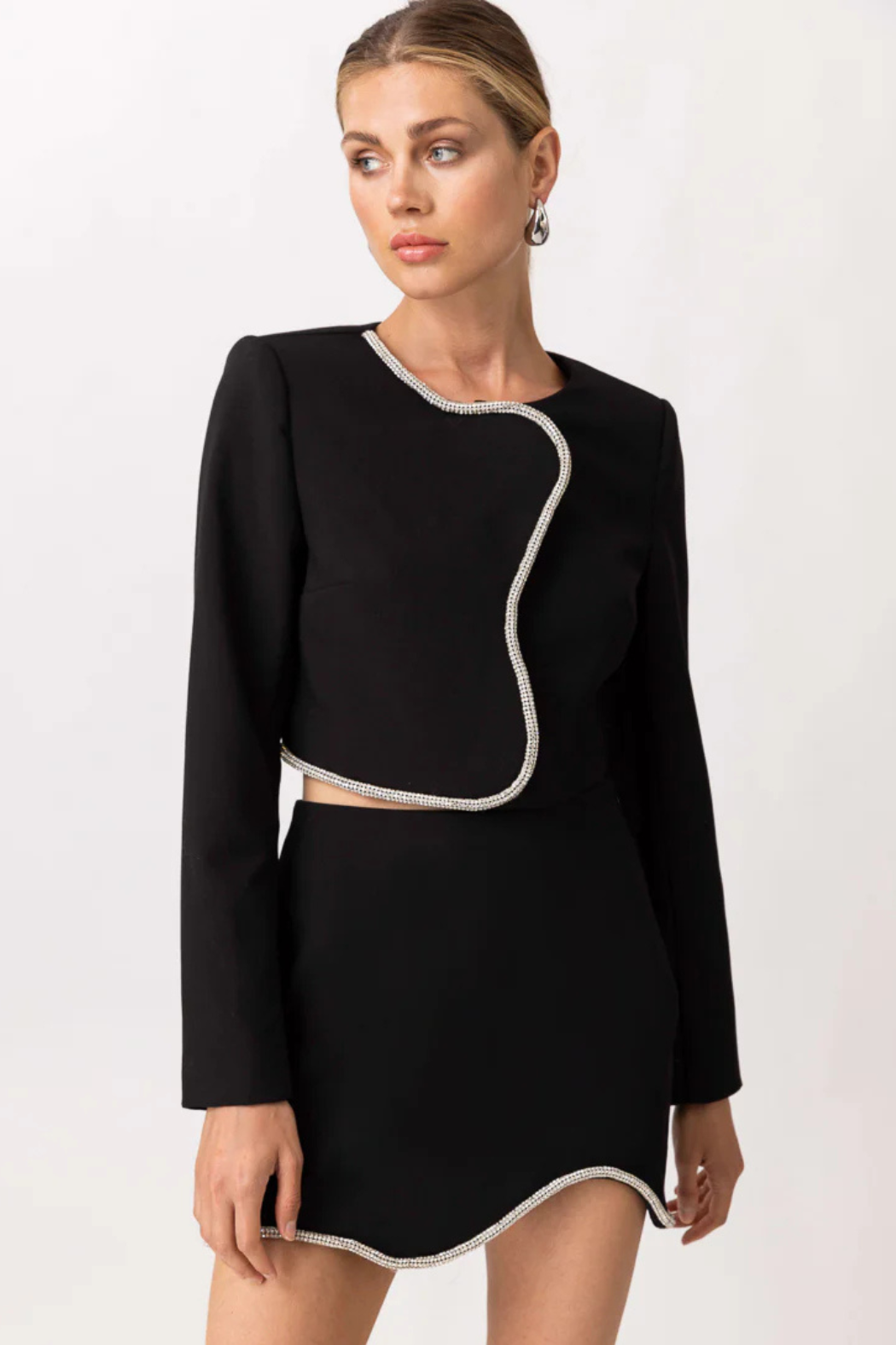 "Tate" Rhinestone Det Top