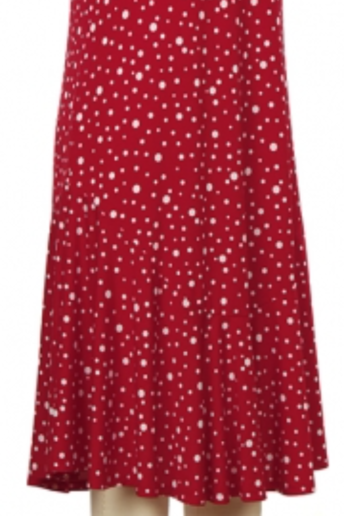 Short Sleeve Debrah Dot Print Dress - black only