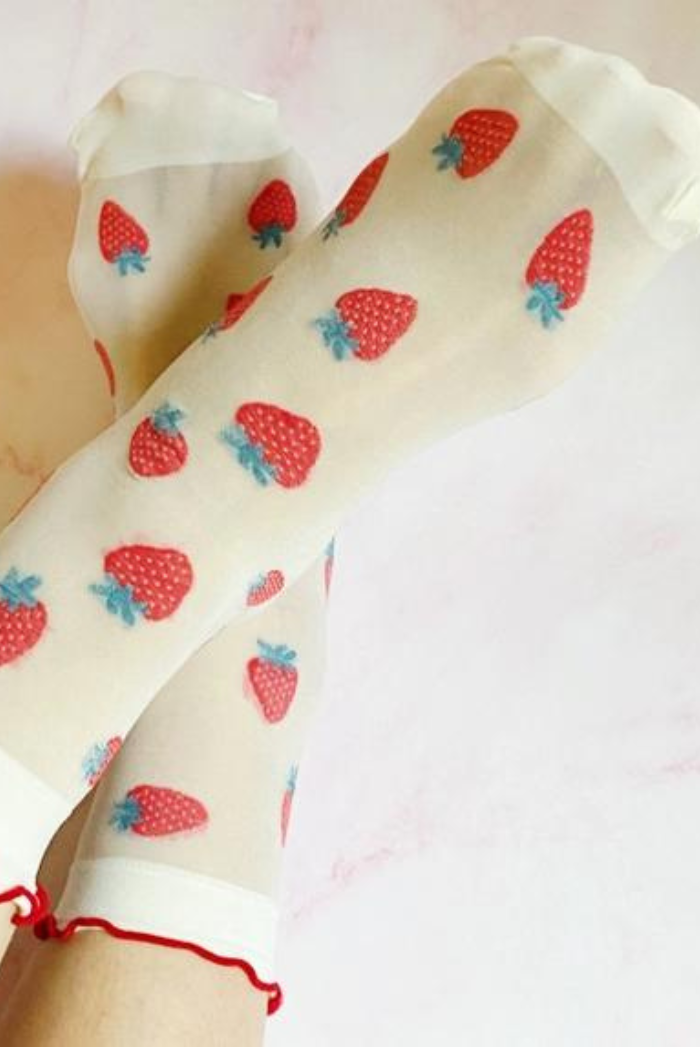 Sheer Sock with Lettuce Hem