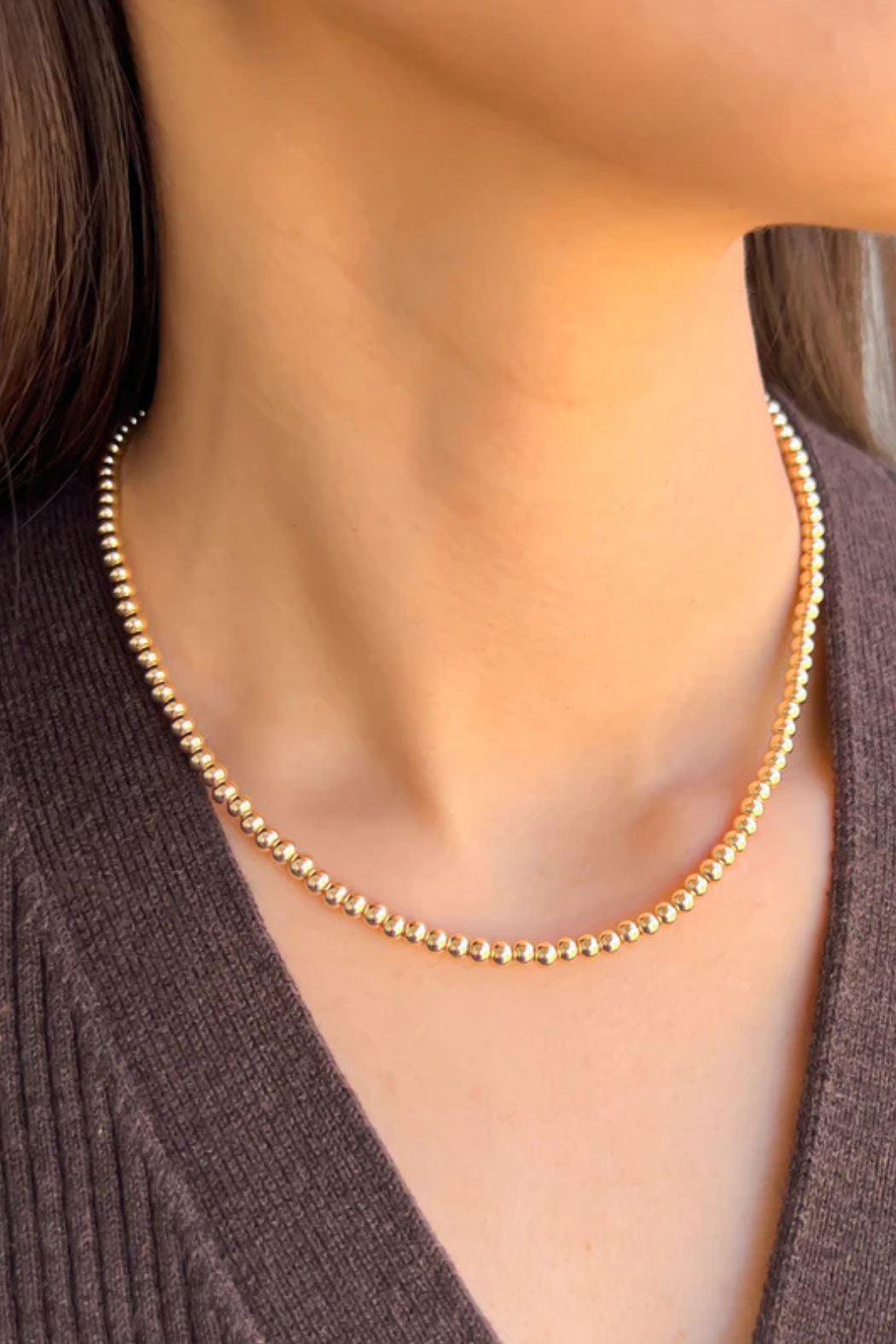 18K Beaded Chain Necklace