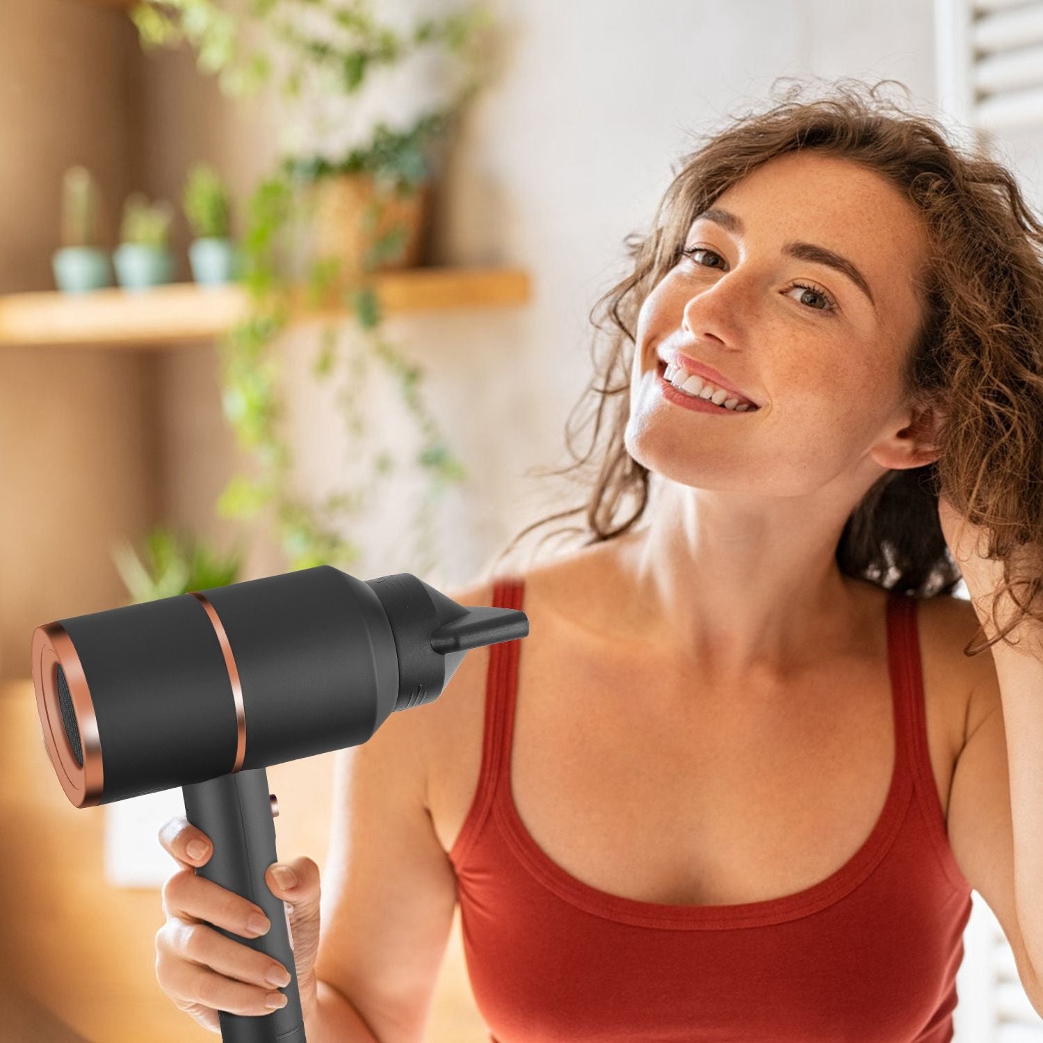 1800W Hair Dryer Portable Compact Hair Blow Dryer with Cool/Warm/Hot Wind with Diffuser Concentrator/Comb Nozzle ALCI Plug Overheat Protection for Women Man Straight Curly Hair