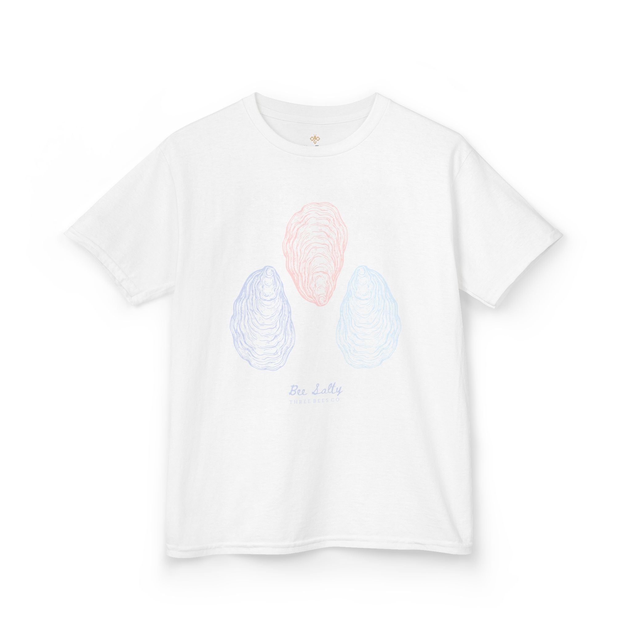 Bee Salty Oyster Trio Girls Short Sleeve Youth Hive Tee
