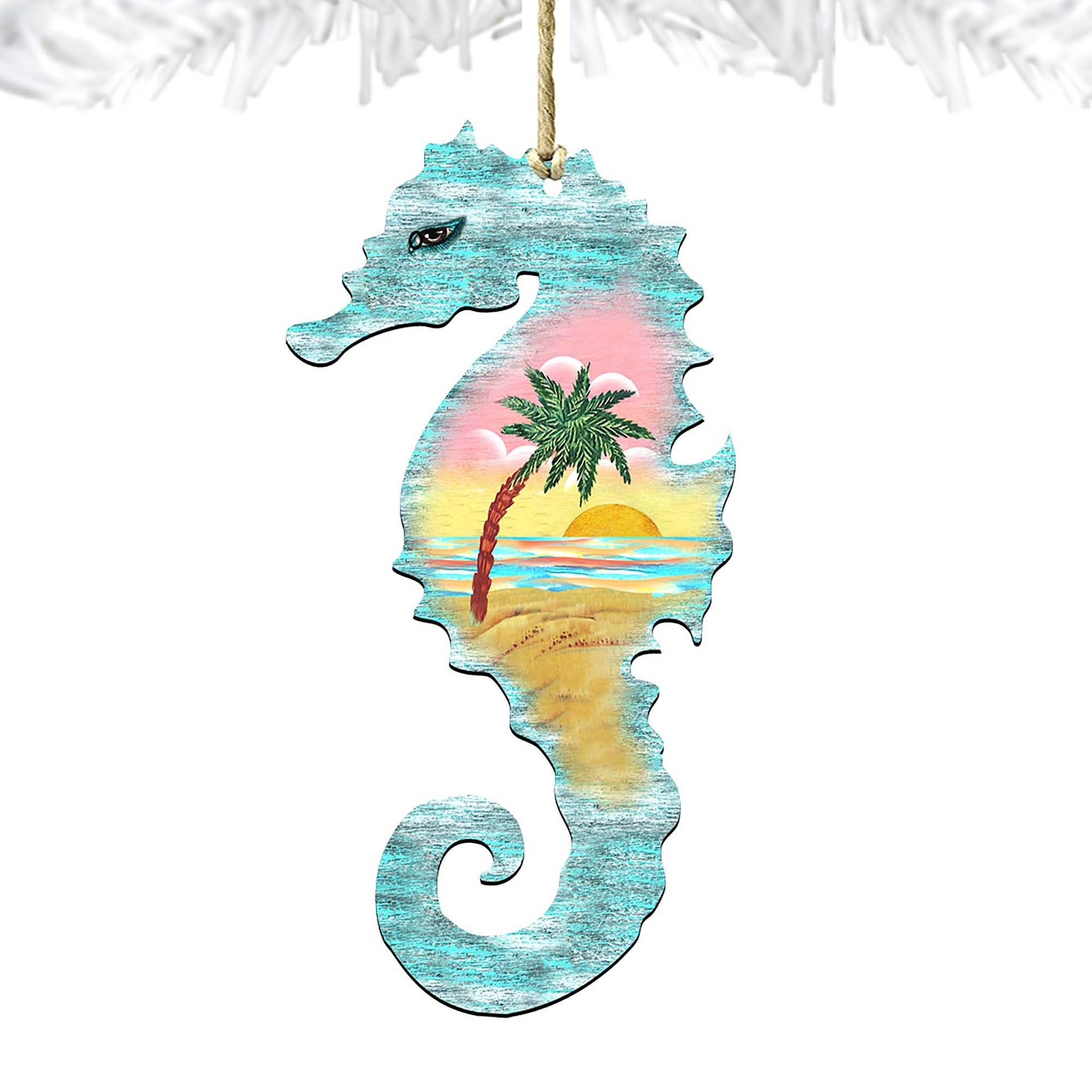 Seahorse Wooden Ornaments by G. DeBrekht - Coastal Holiday Decor - 8198517